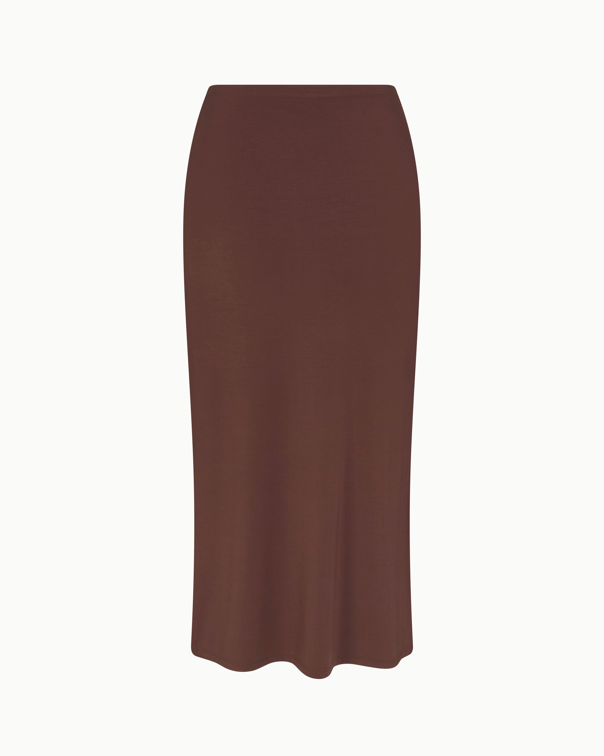 Soft Stretch Midi Skirt | Chocolate