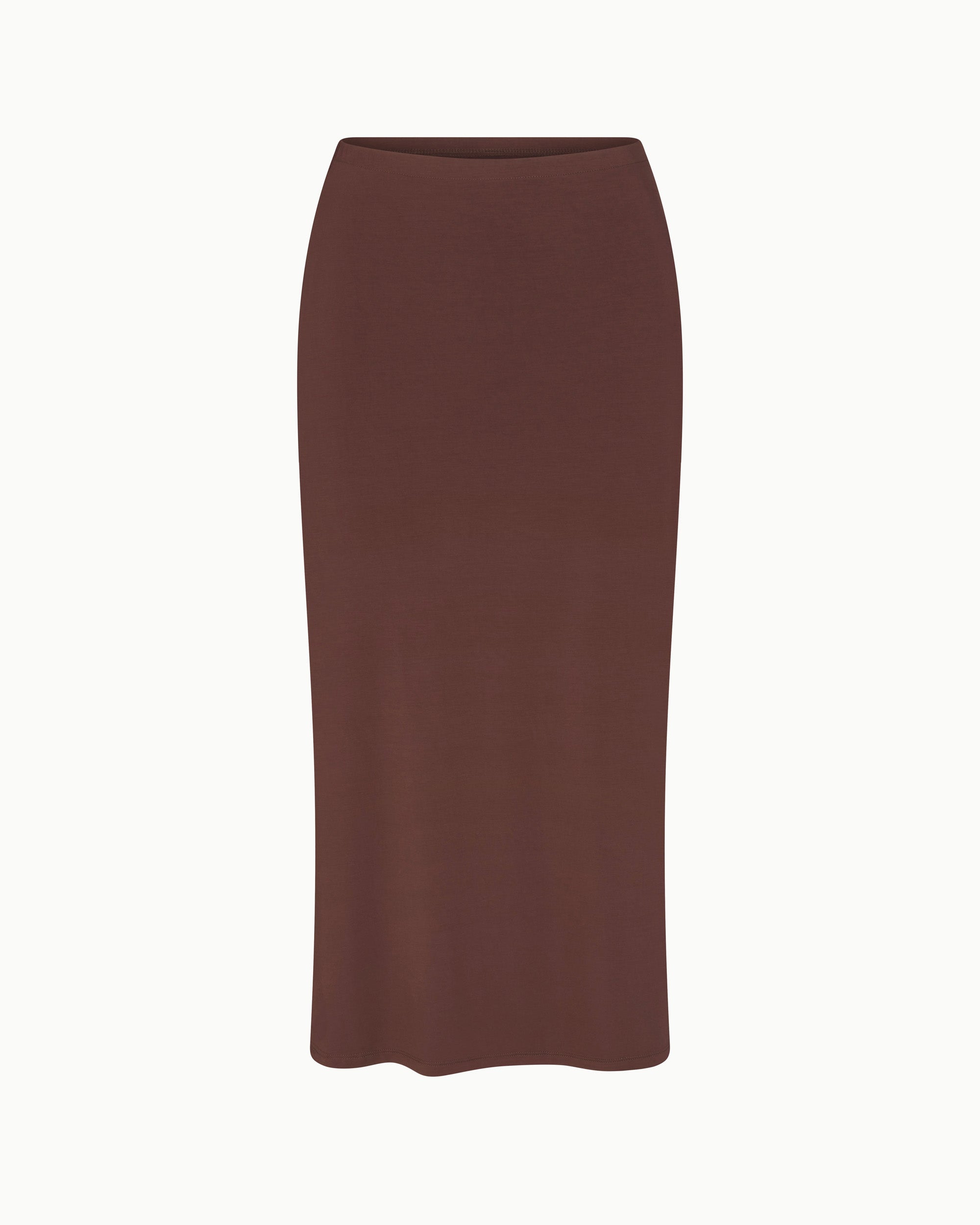 Soft Stretch Midi Skirt | Chocolate