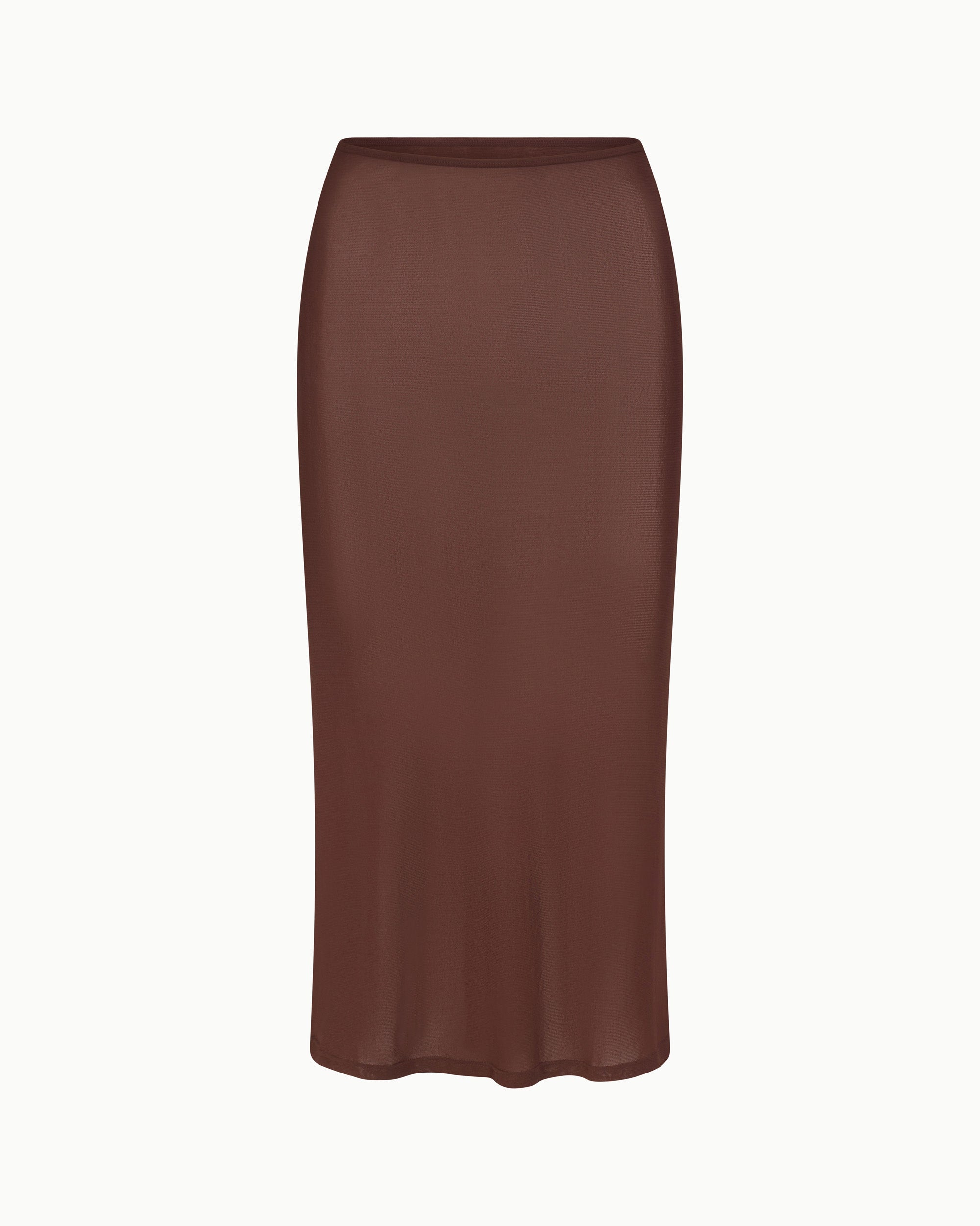 Mesh Midi Skirt | Chocolate