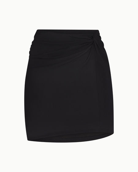 Mesh Twist Mini Skirt | Black
