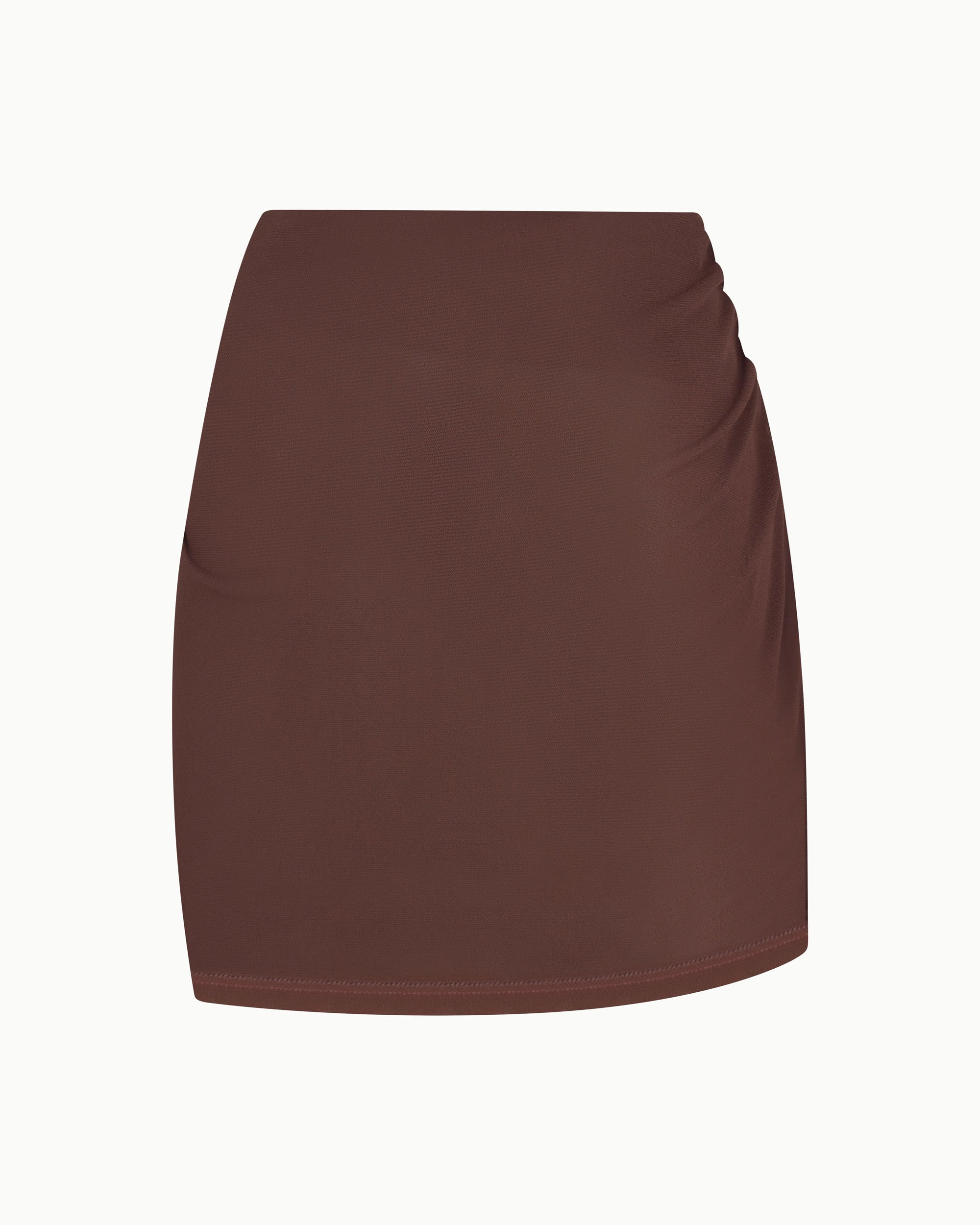 Mesh Twist Mini Skirt | Chocolate