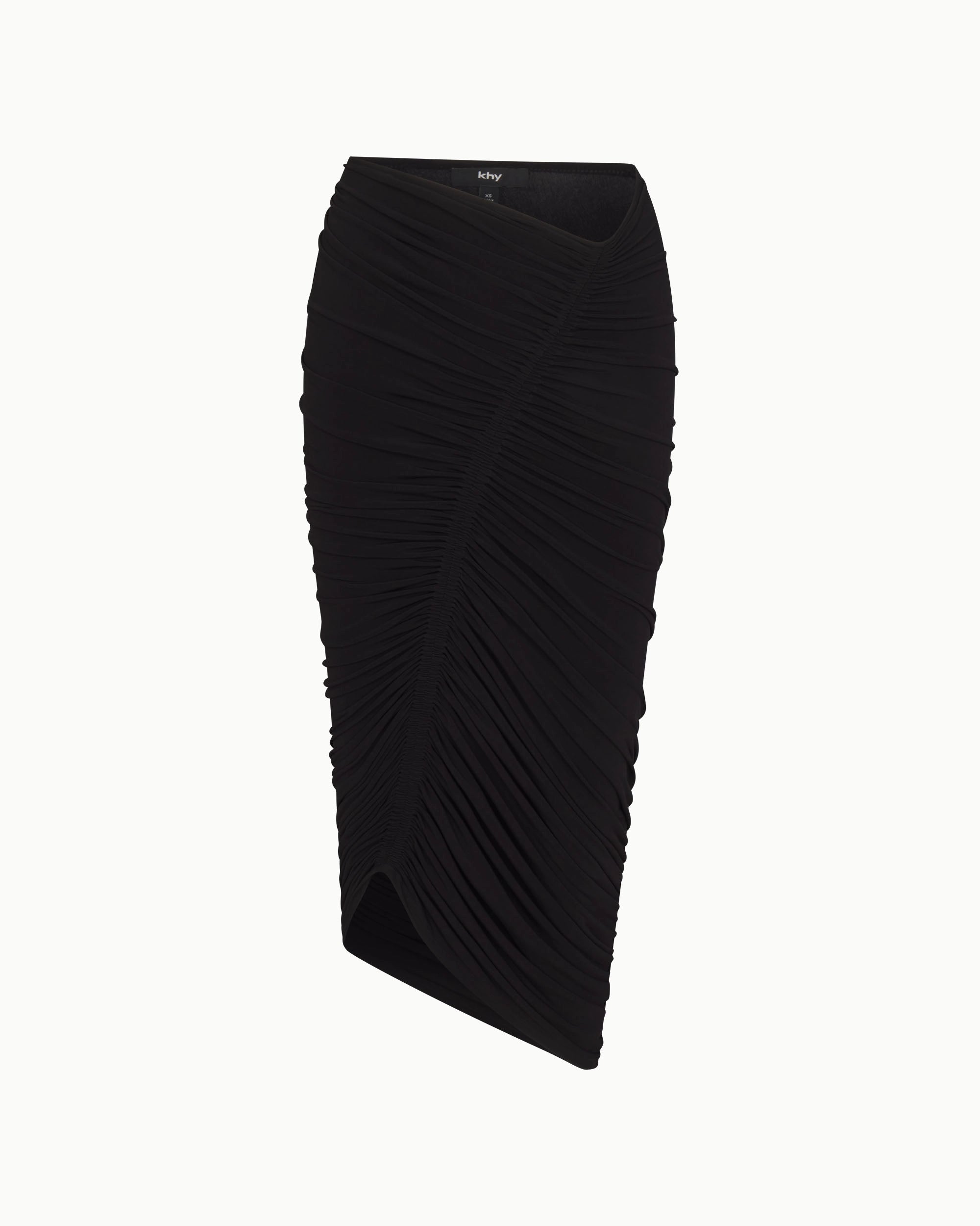 Asymmetrical Ruched Skirt | Black