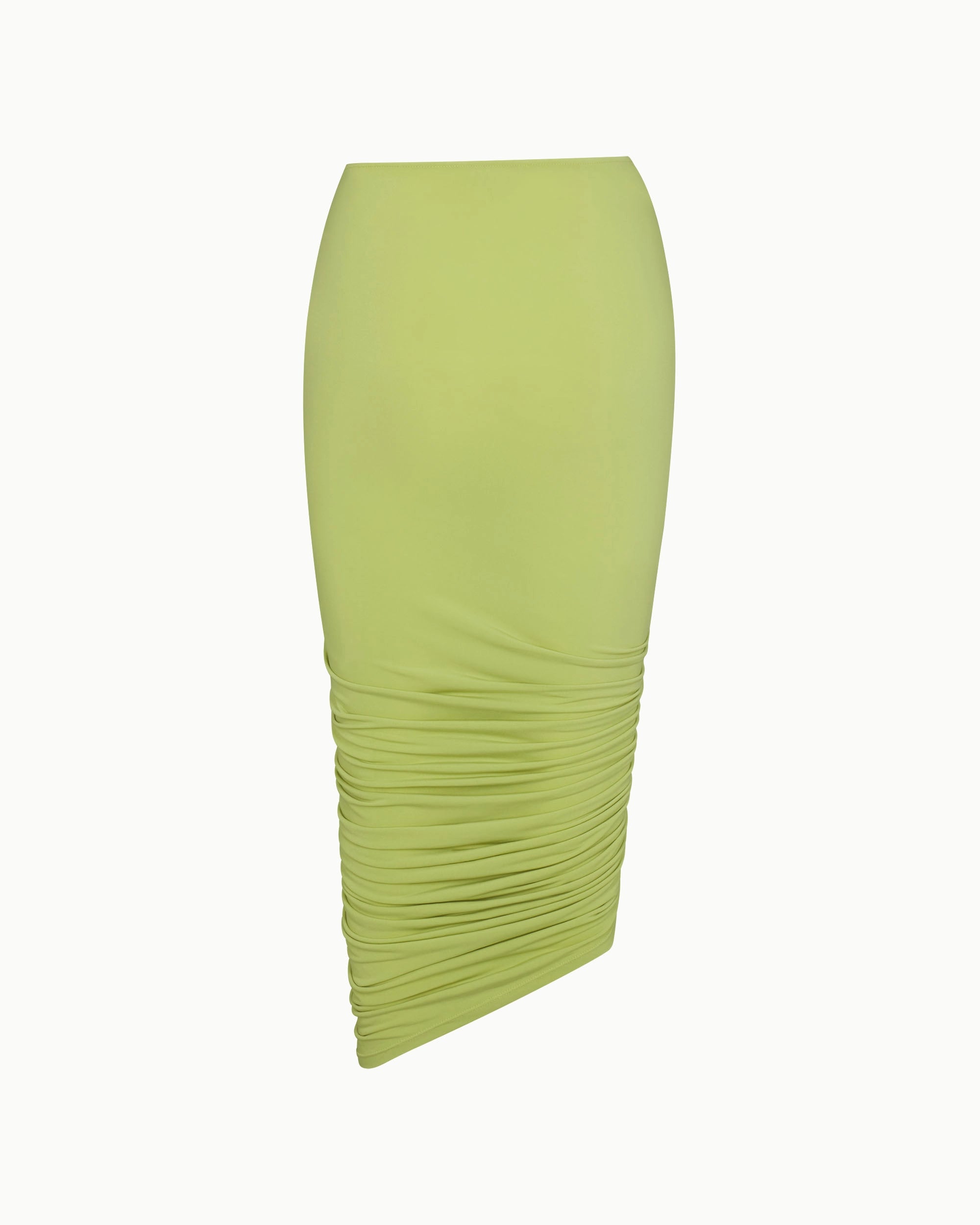 Asymmetrical Ruched Skirt | Dark Citron