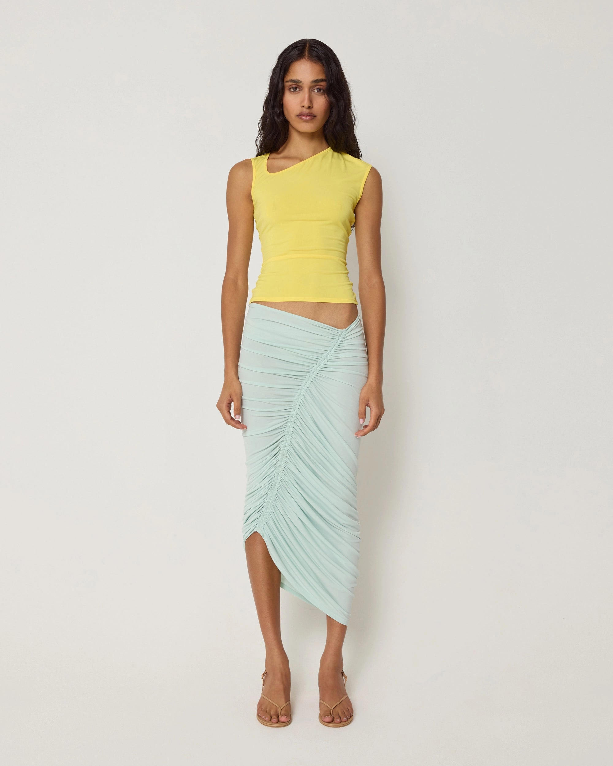 Asymmetrical Ruched Skirt | Surf Spray