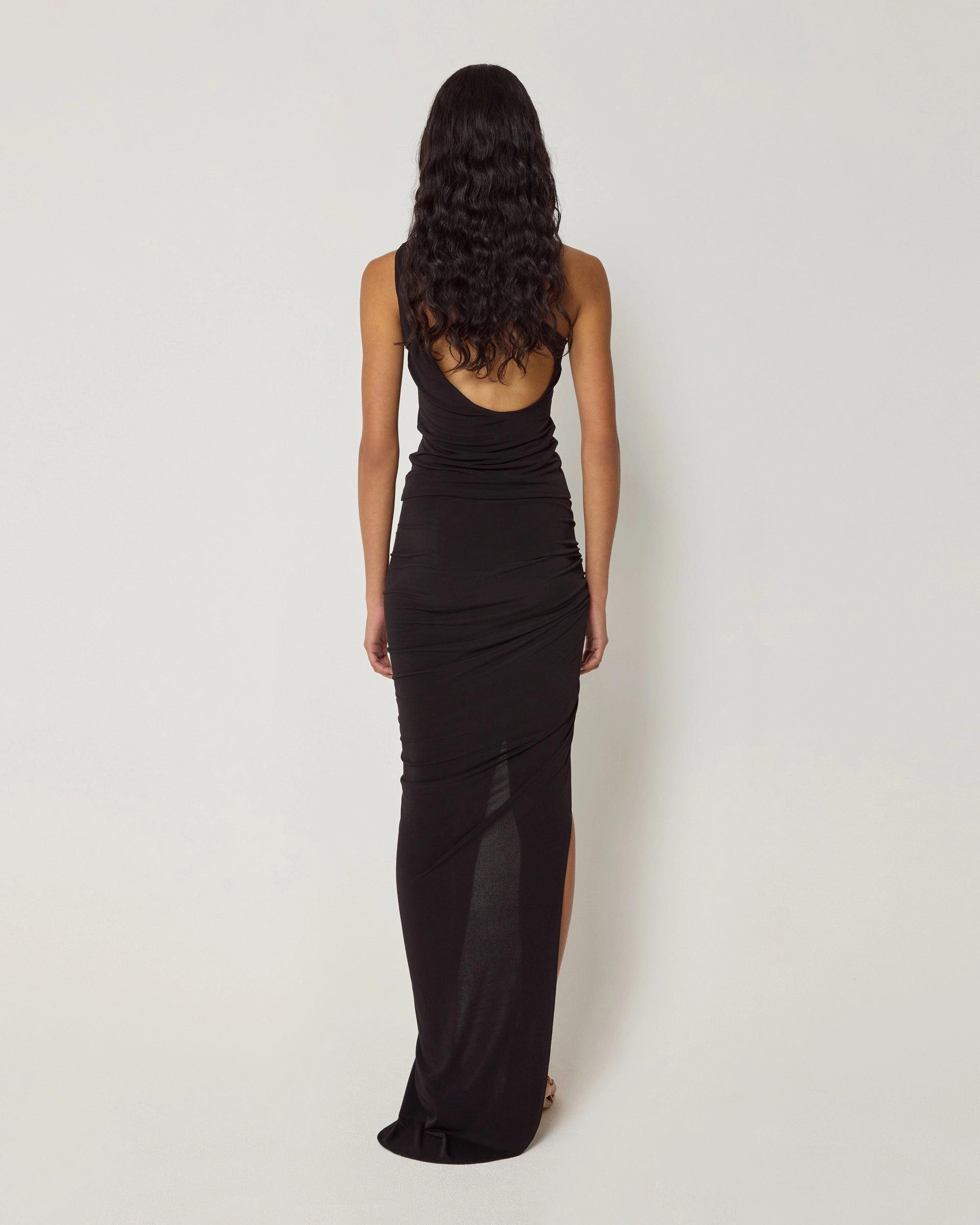 Ruched Maxi Skirt | Black