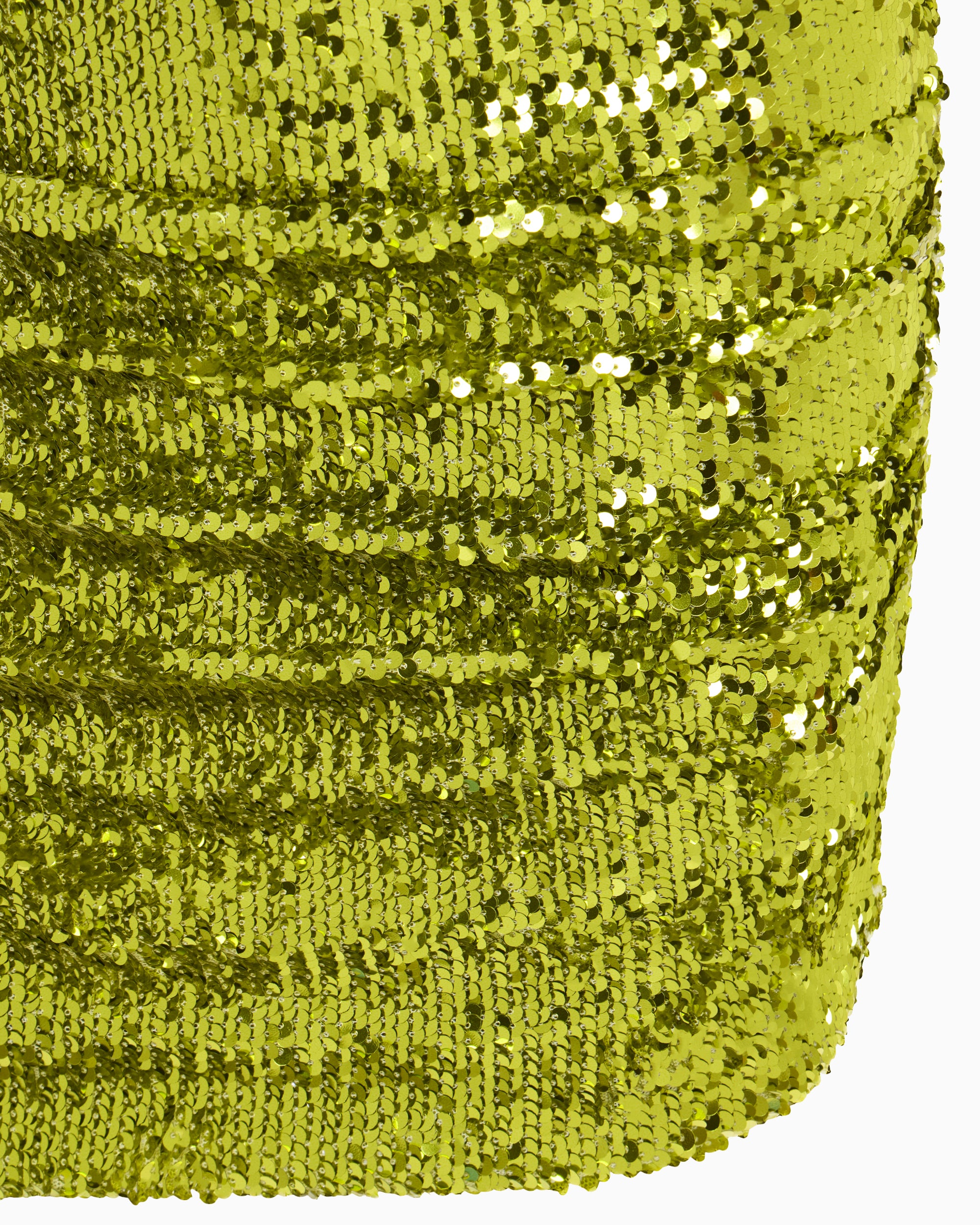 Sequin Ruched Mini Skirt | Chartreuse