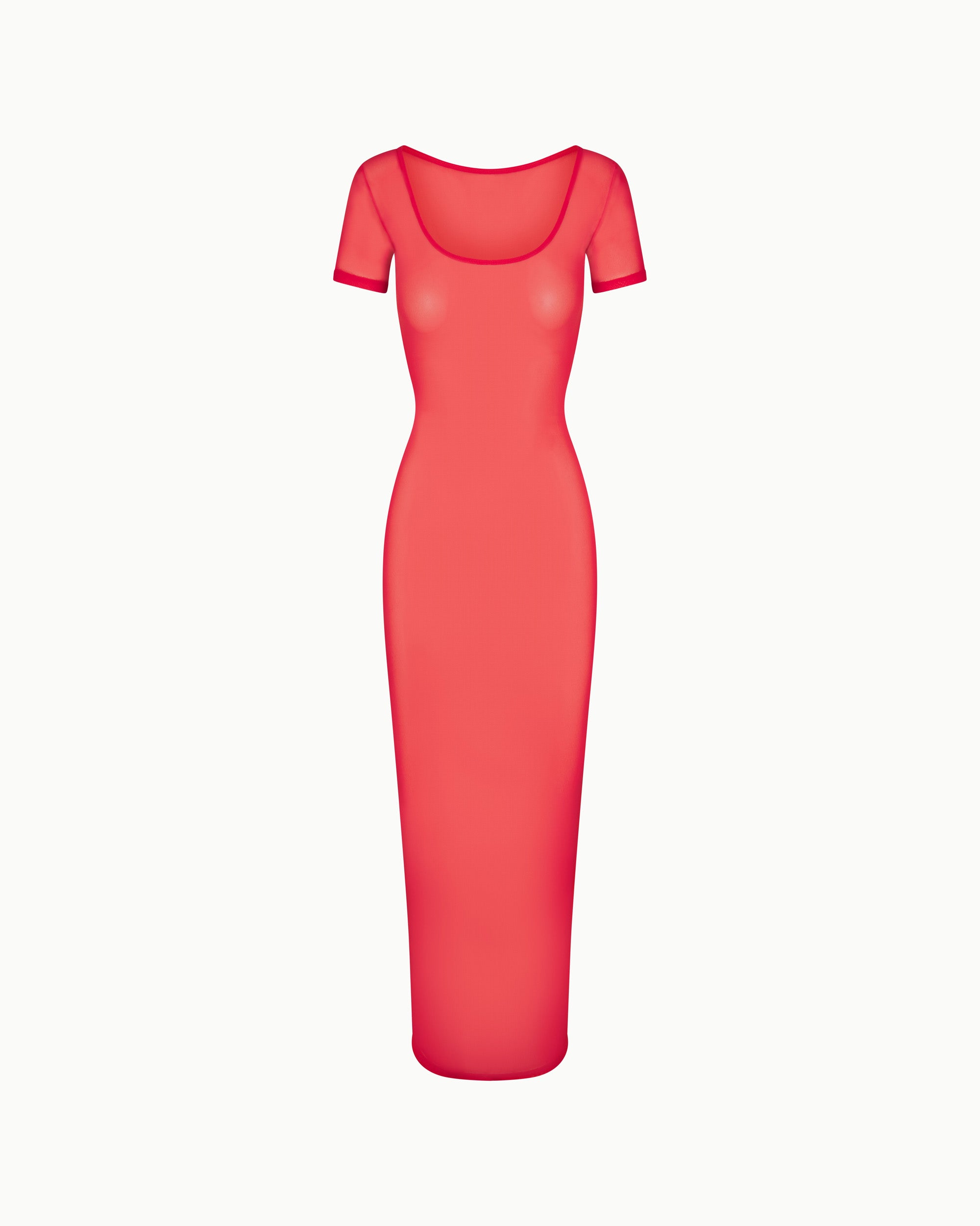 Mesh Scoop Neck Maxi Dress | Cherry