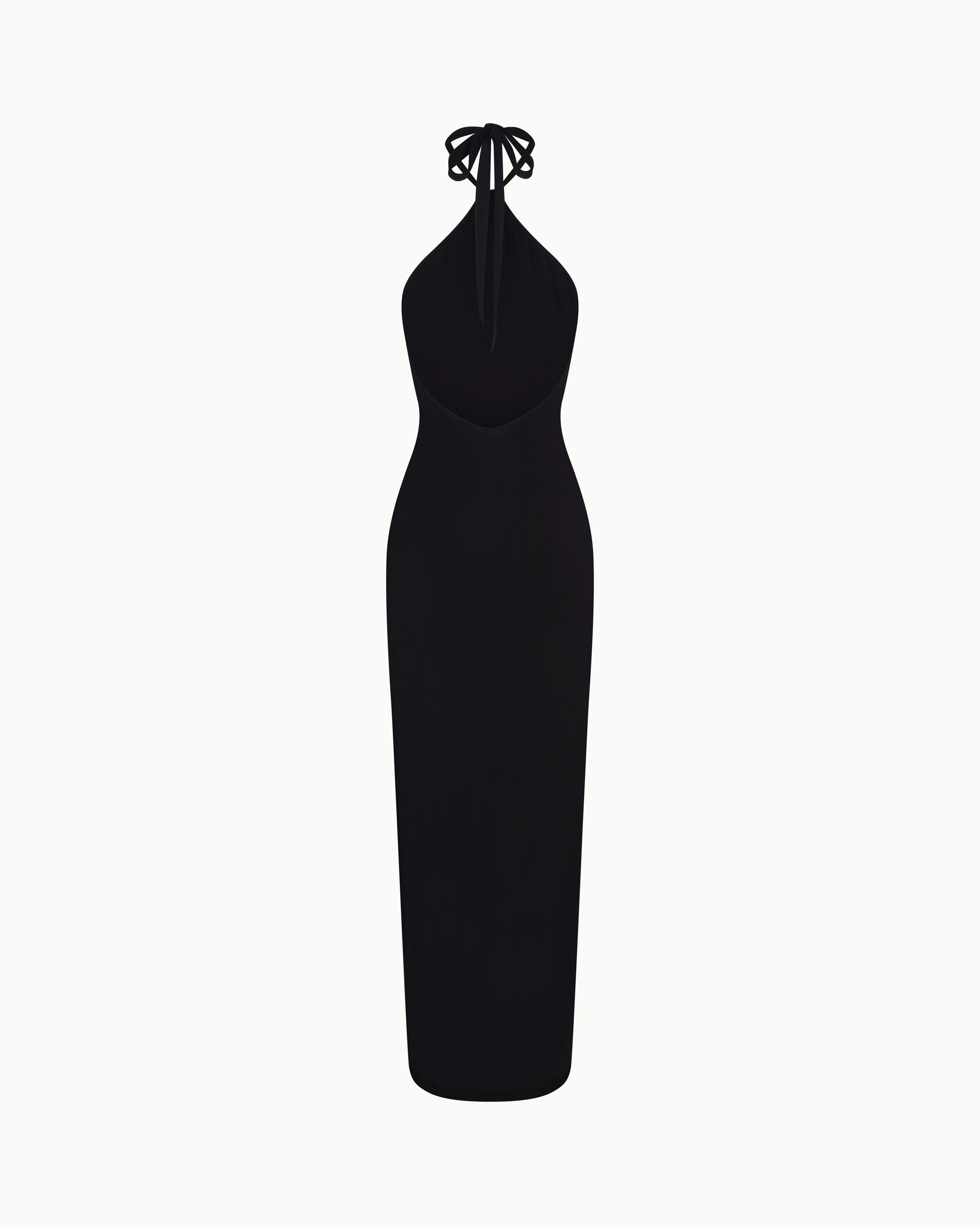 Soft Stretch Halter Maxi Dress | Black