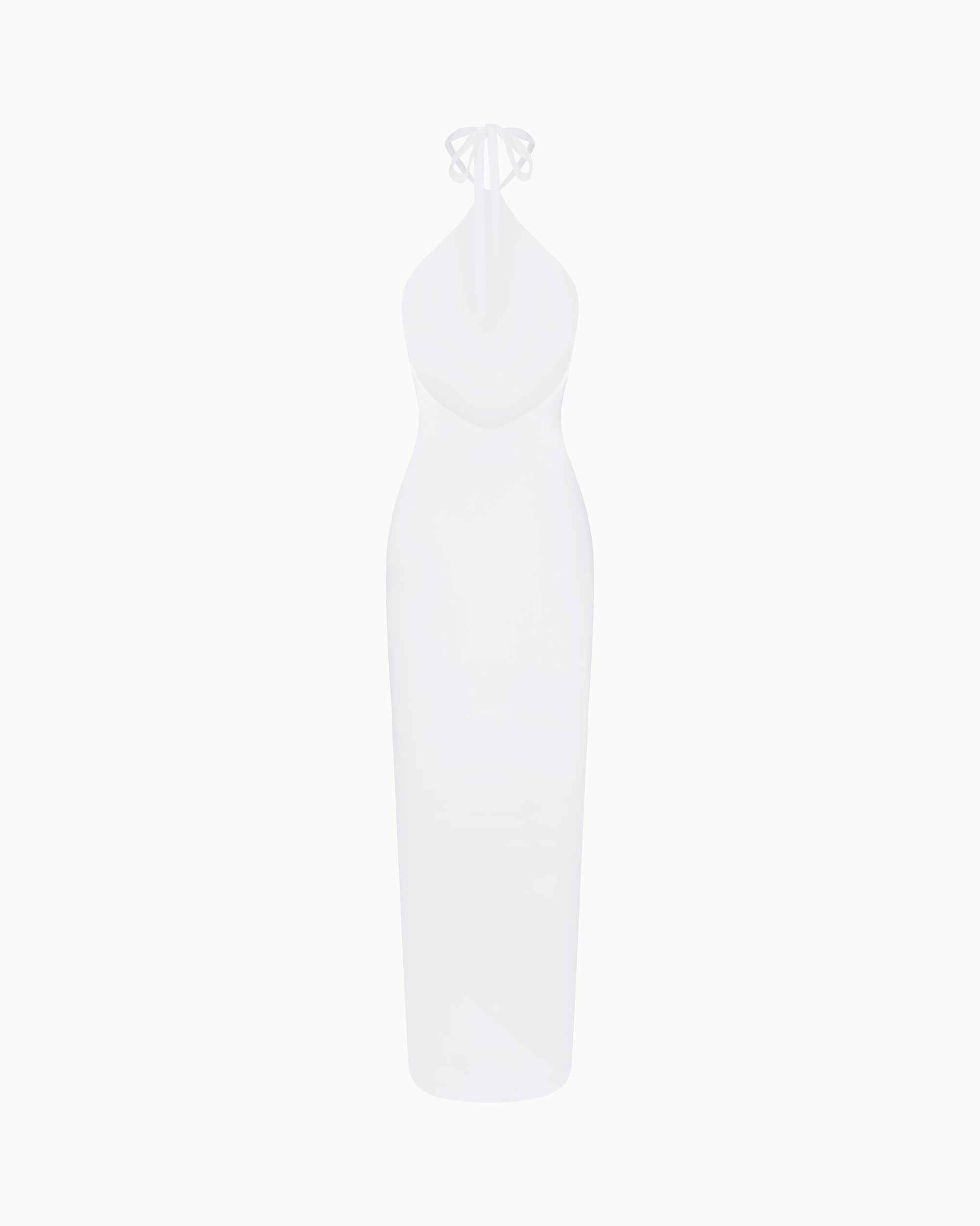 Soft Stretch Halter Maxi Dress | Pearl White