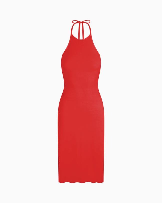 Smooth Stretch Halter Tunic | Cherry