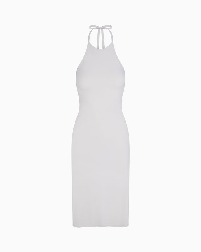 Smooth Stretch Halter Tunic | Light Grey