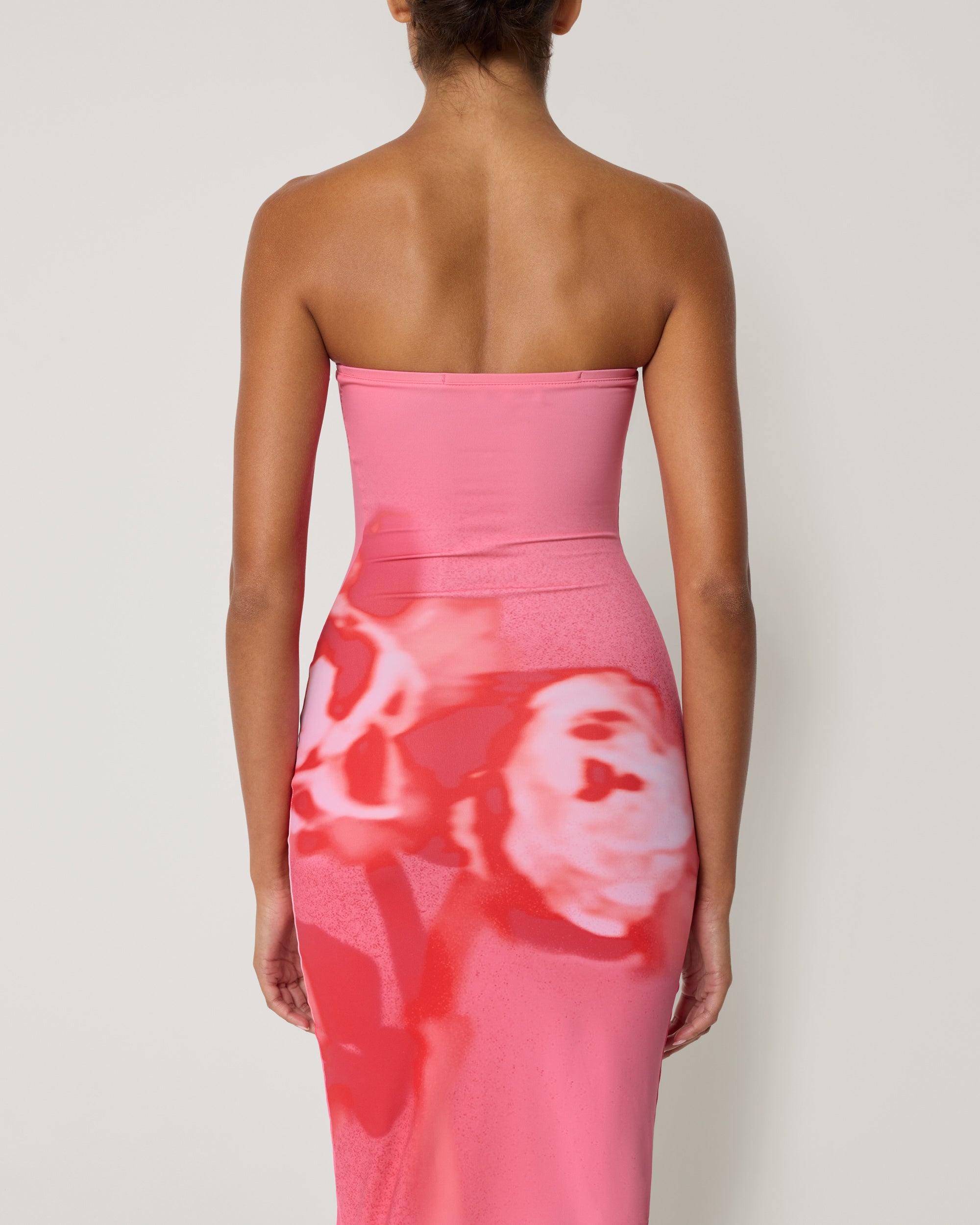 Smooth Stretch Strapless Midi Dress | Pink Peony