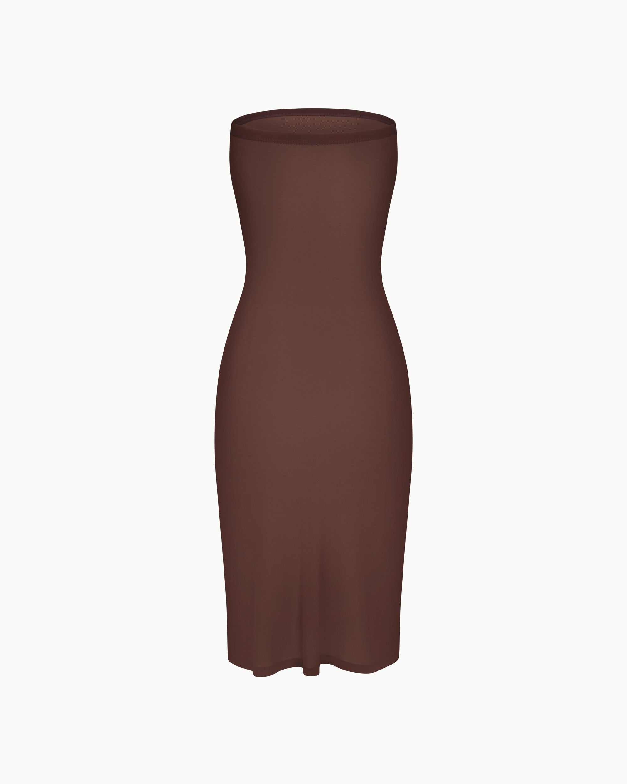 Mesh Tube Midi Dress | Chocolate