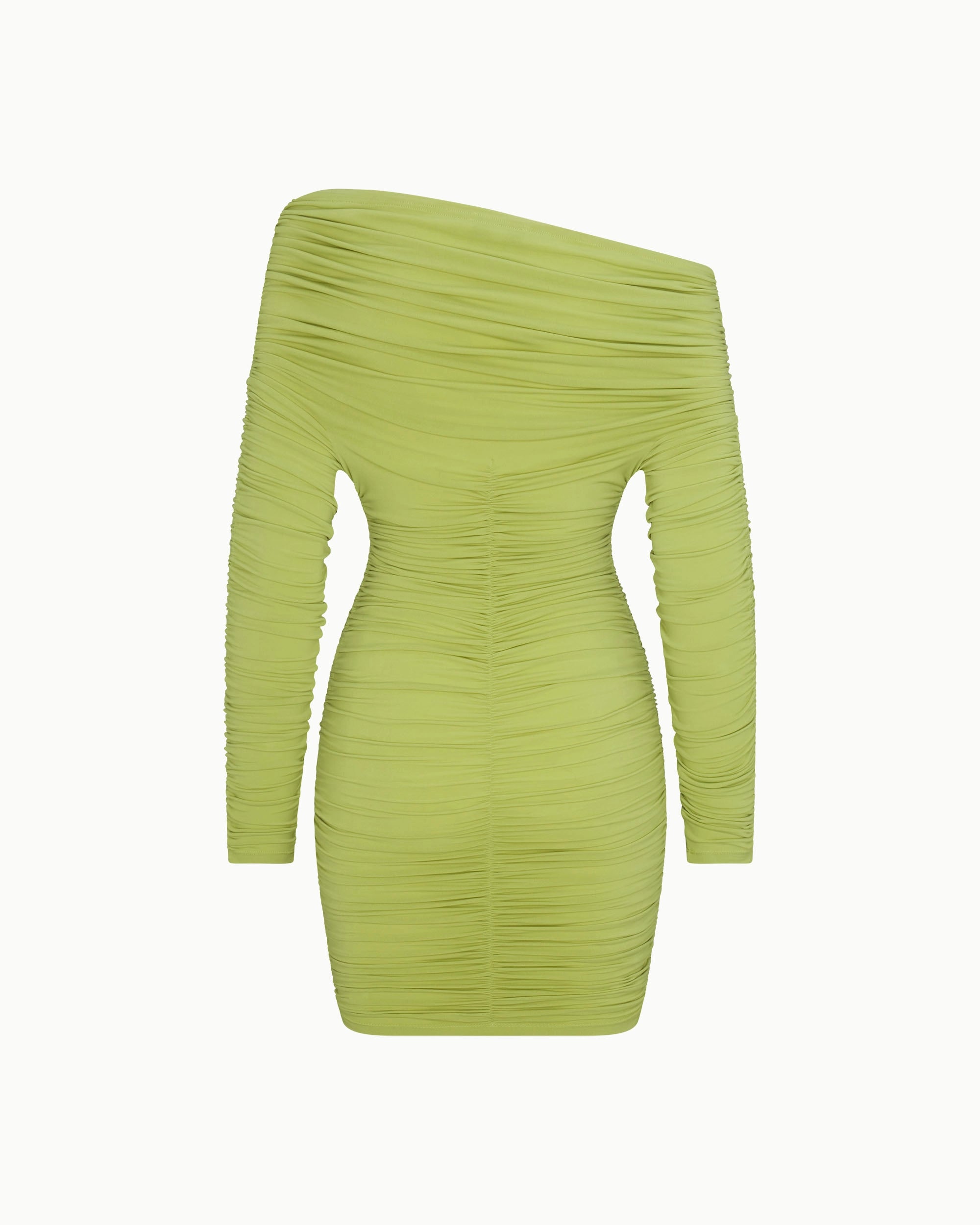 Long Sleeve Ruched Mini Dress | Dark Citron