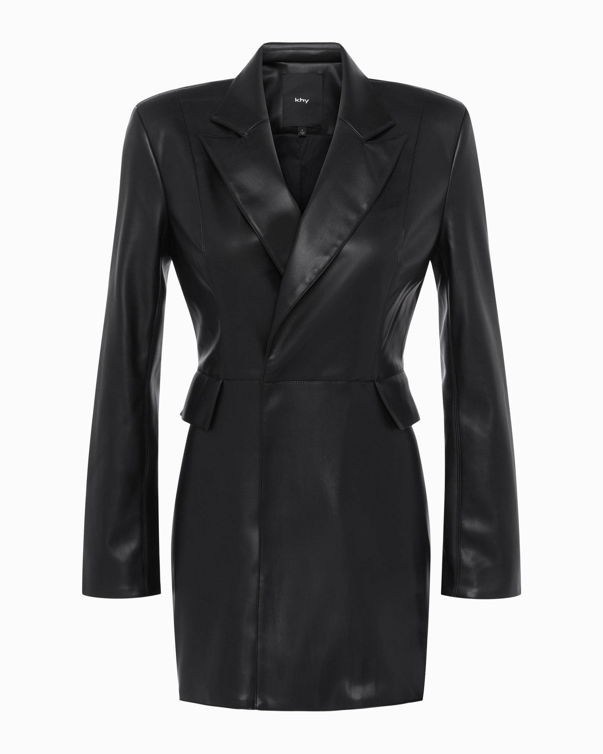 Faux Leather Blazer Mini Dress | Black