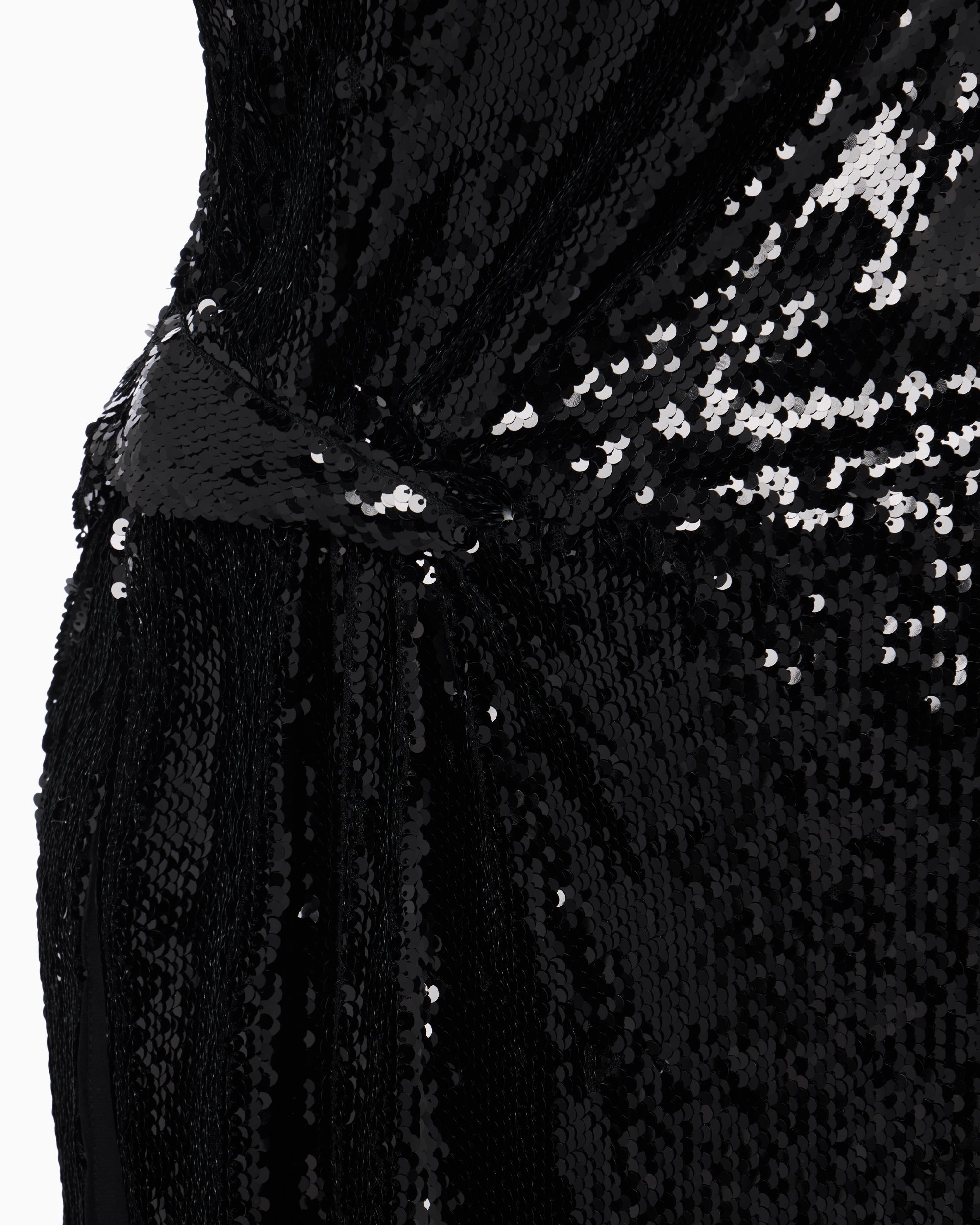 Sequin One Shoulder Gown | Black