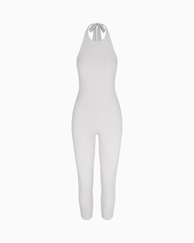 Smooth Stretch Capri Catsuit | Light Grey