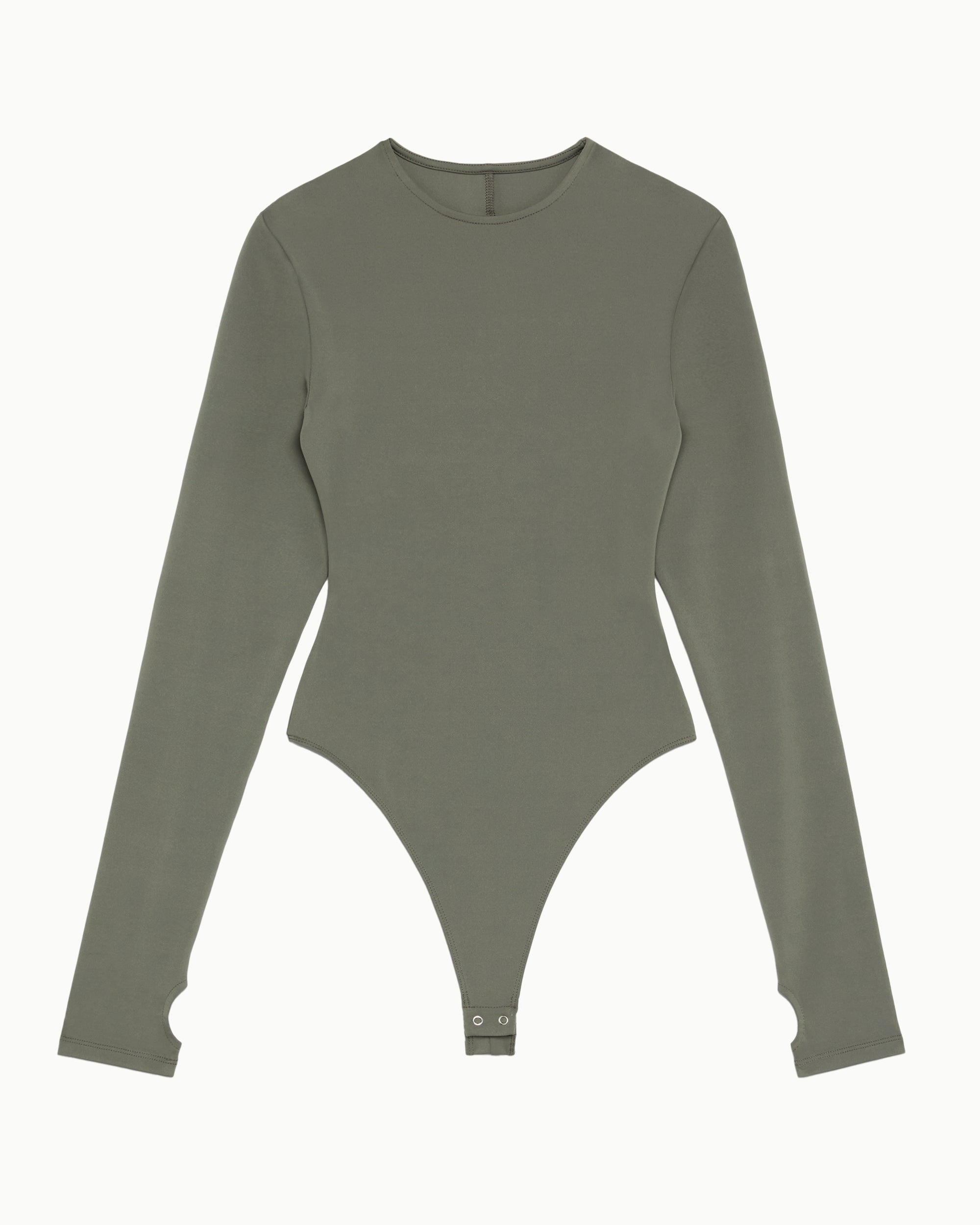 Long Sleeve Crewneck Bodysuit | Dusty Olive