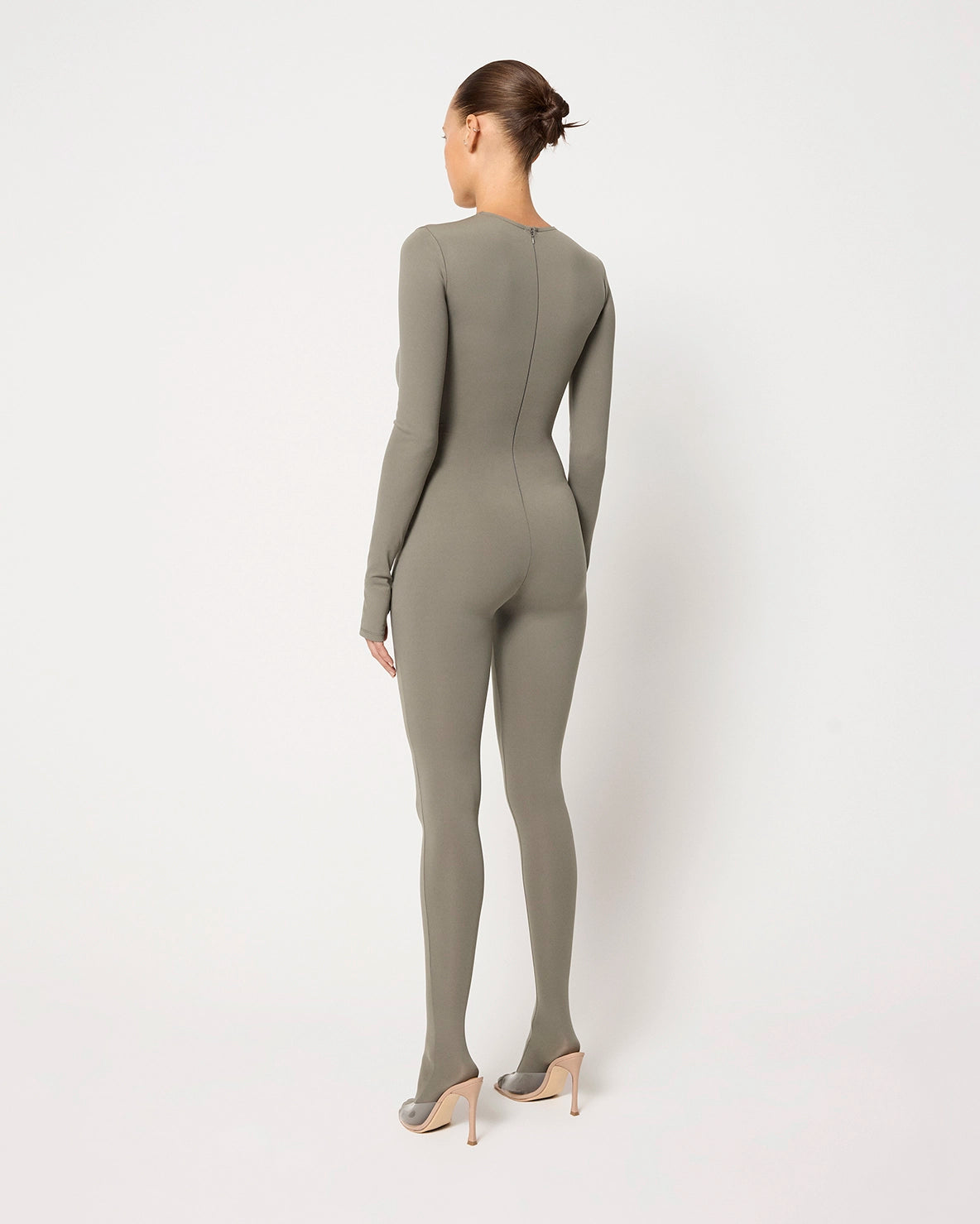 Long Sleeve Footed Catsuit | Dusty Olive