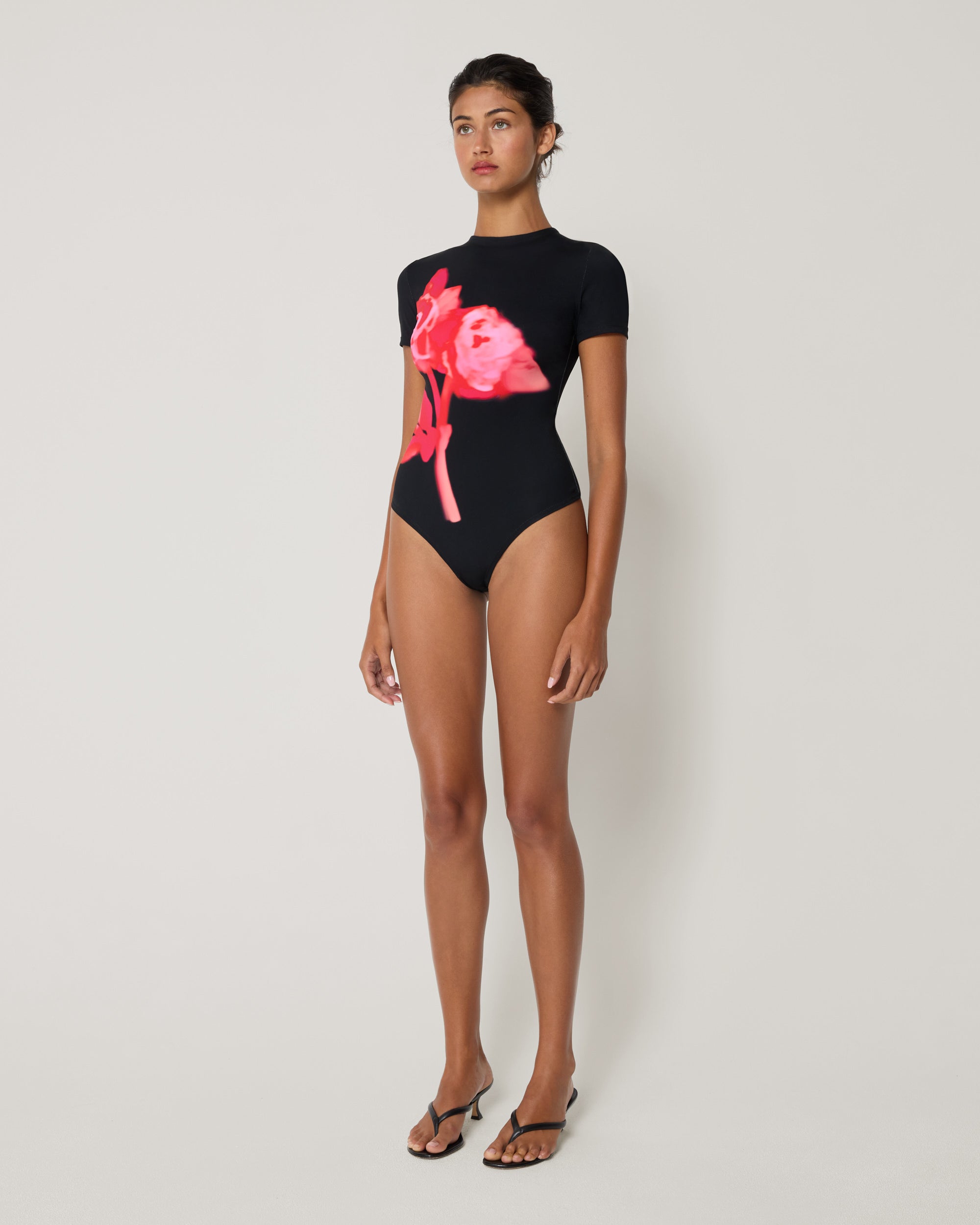 Smooth Stretch Open Back Bodysuit | Black Peony – Khy