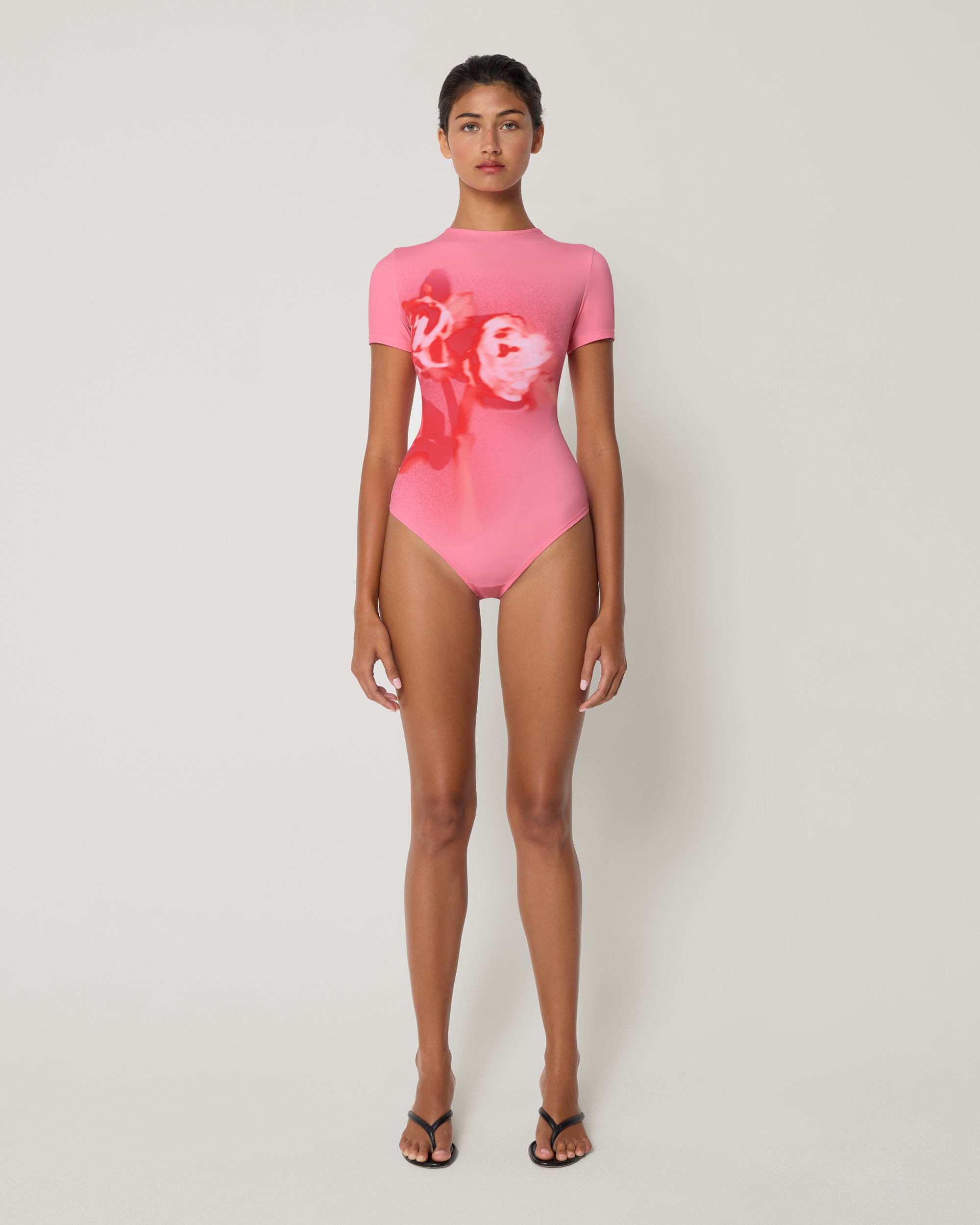 Smooth Stretch Open Back Bodysuit | Pink Peony