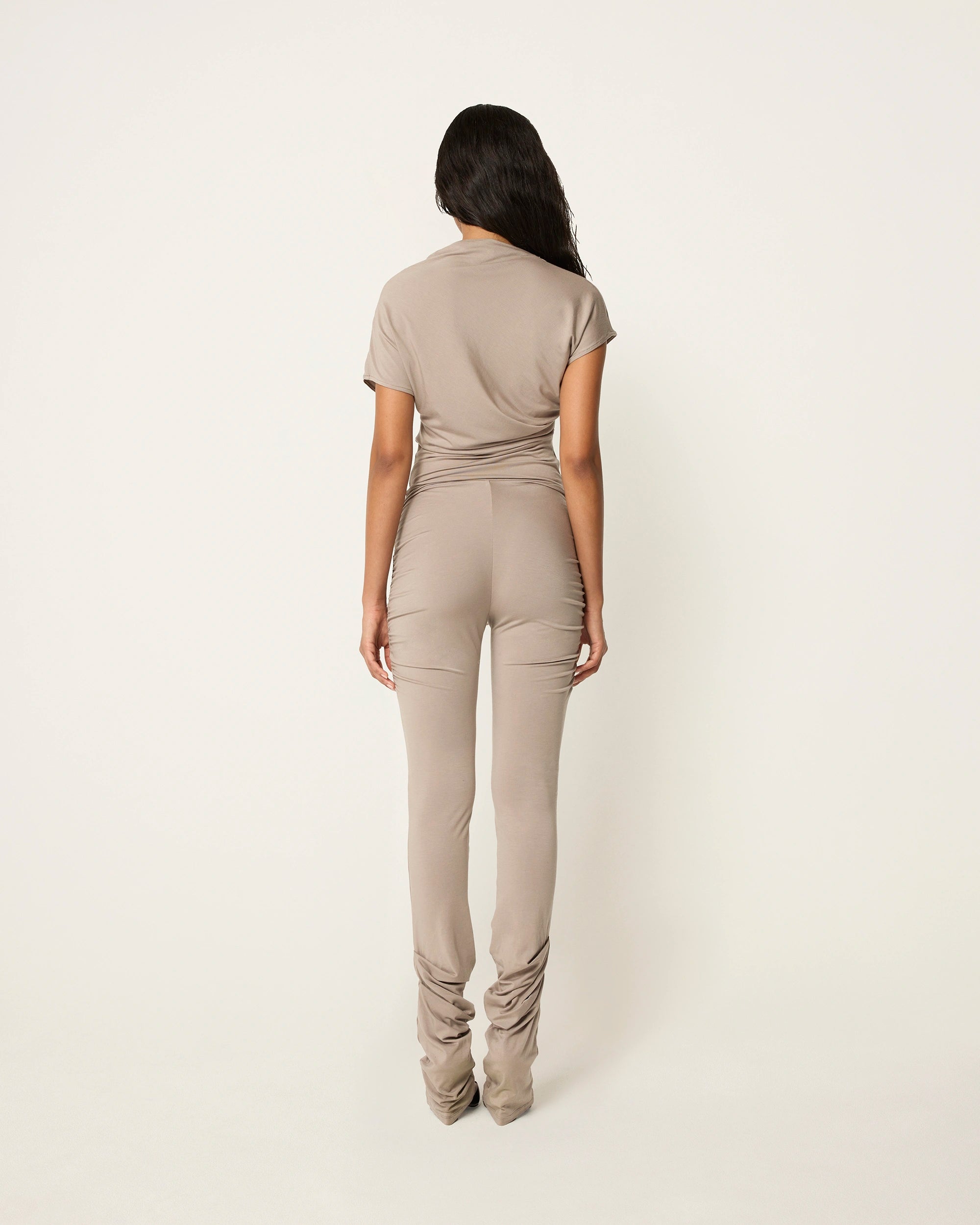 Draped Asymmetrical Catsuit | Ash