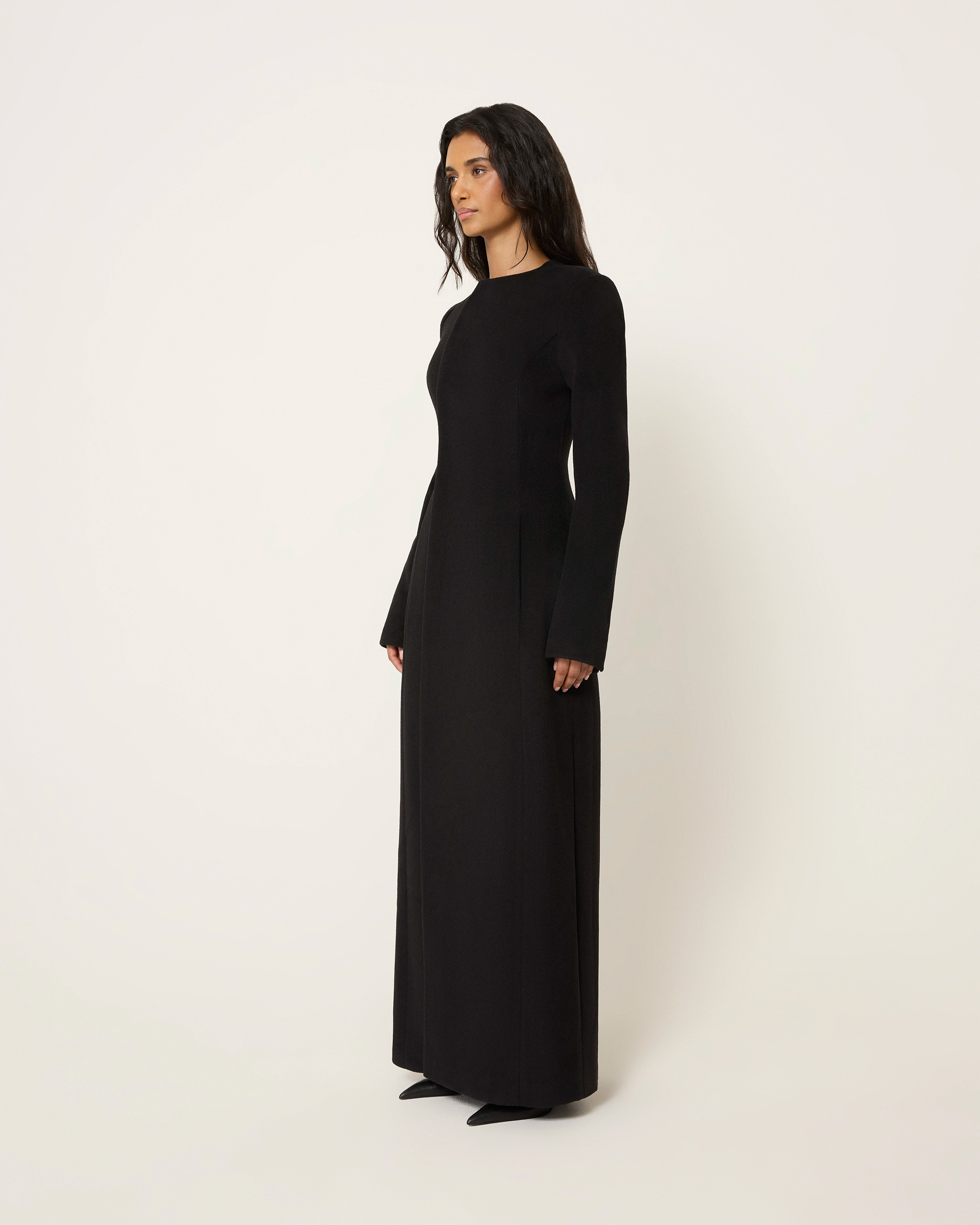 Long Tailored Coat | Black