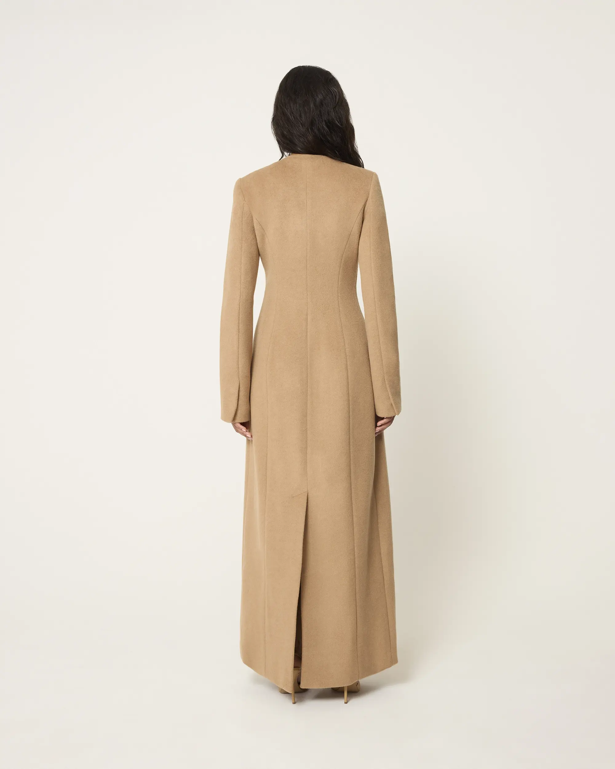 Long Tailored Coat | Camel