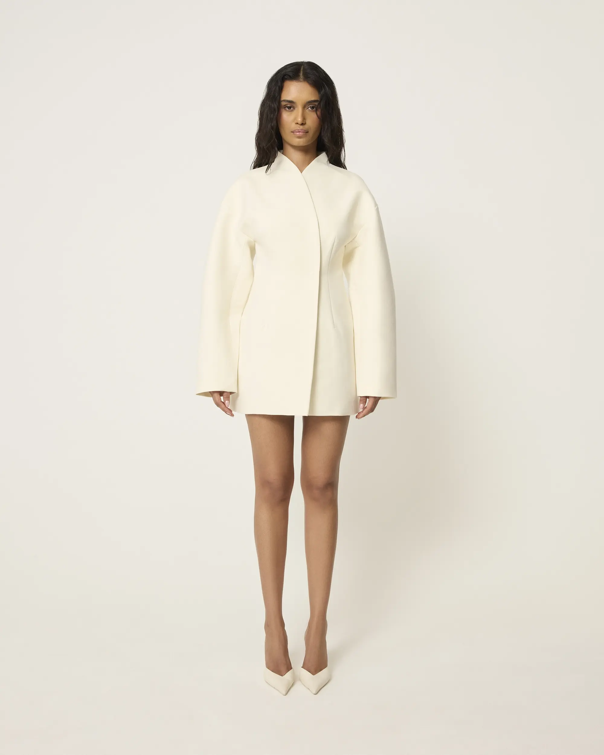 Tailored Mini Dress | Warm White