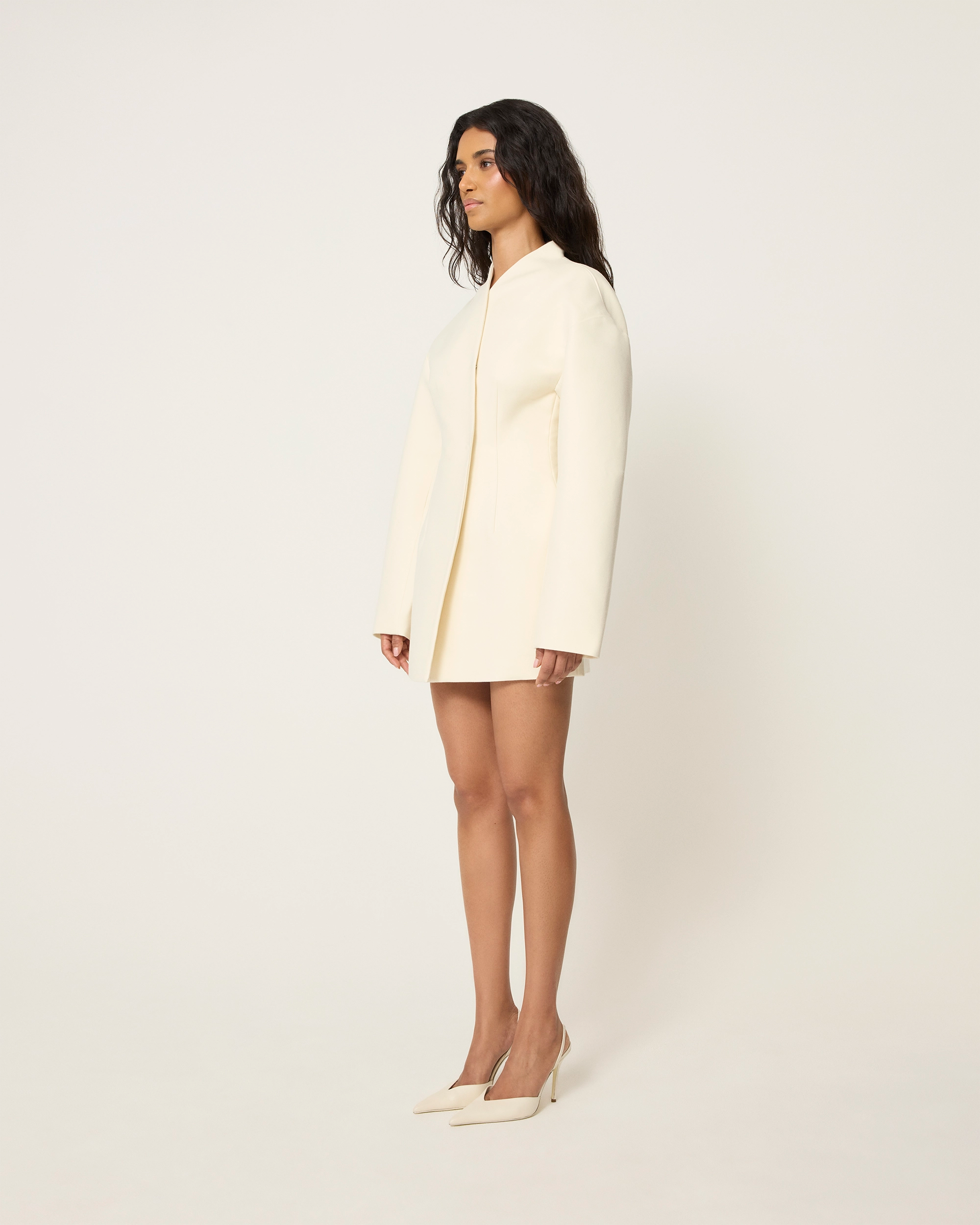 Tailored Mini Dress | Warm White