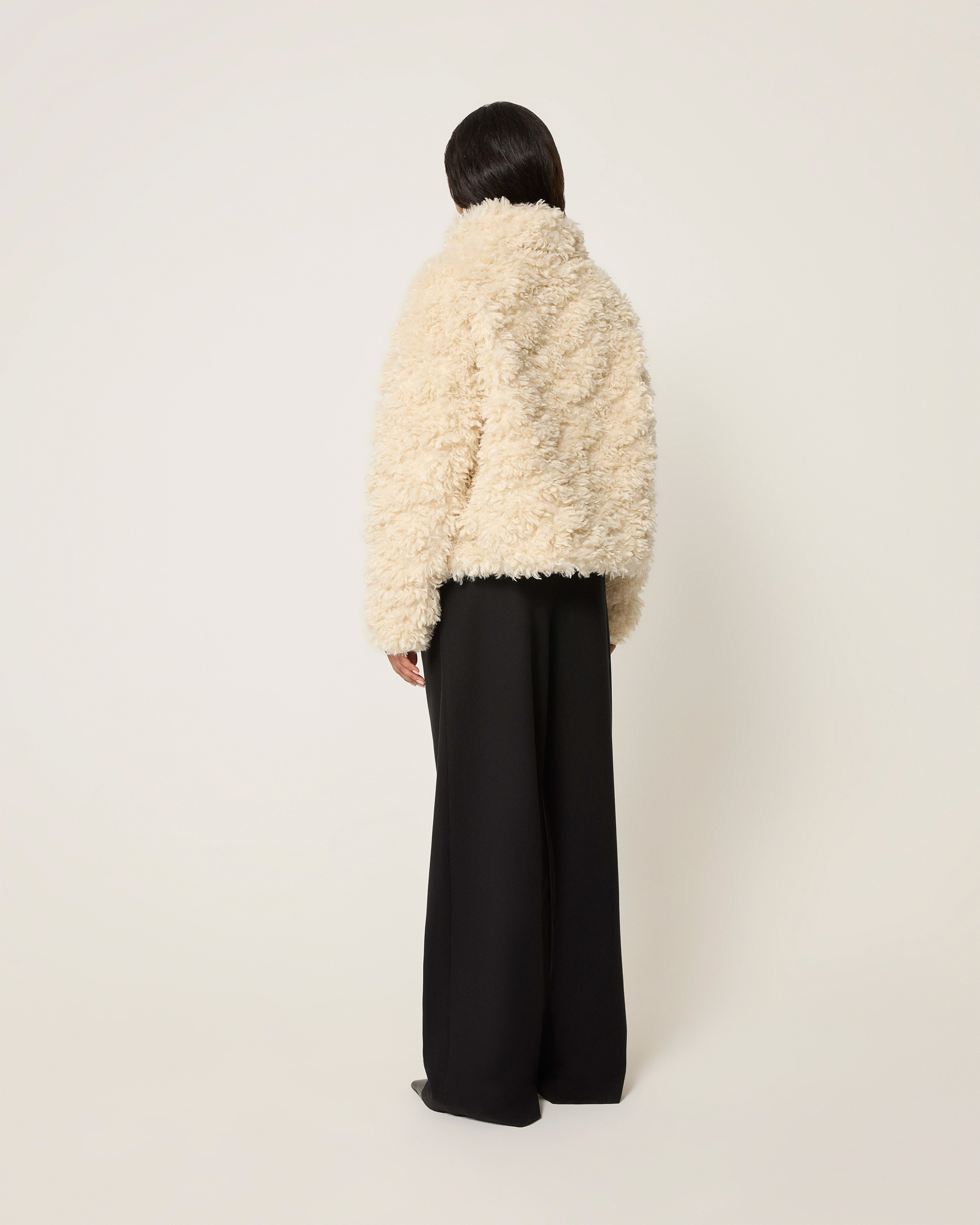 Shaggy Faux Fur Pullover | Cream