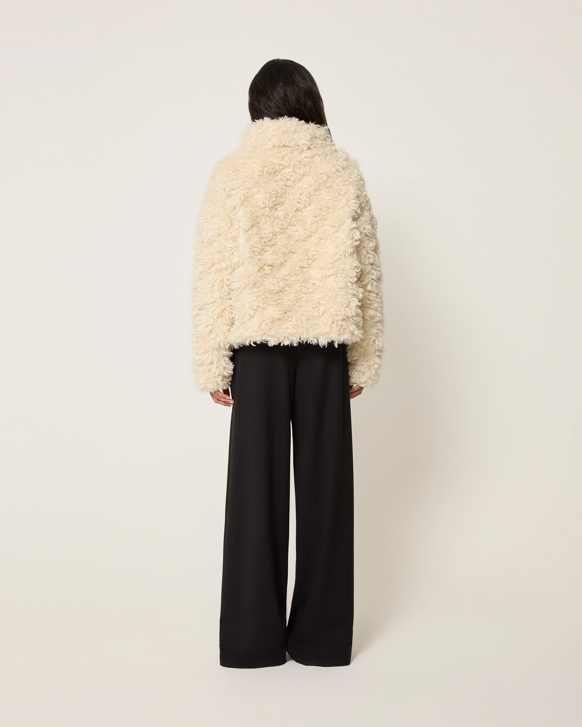 Shaggy Faux Fur Pullover | Cream