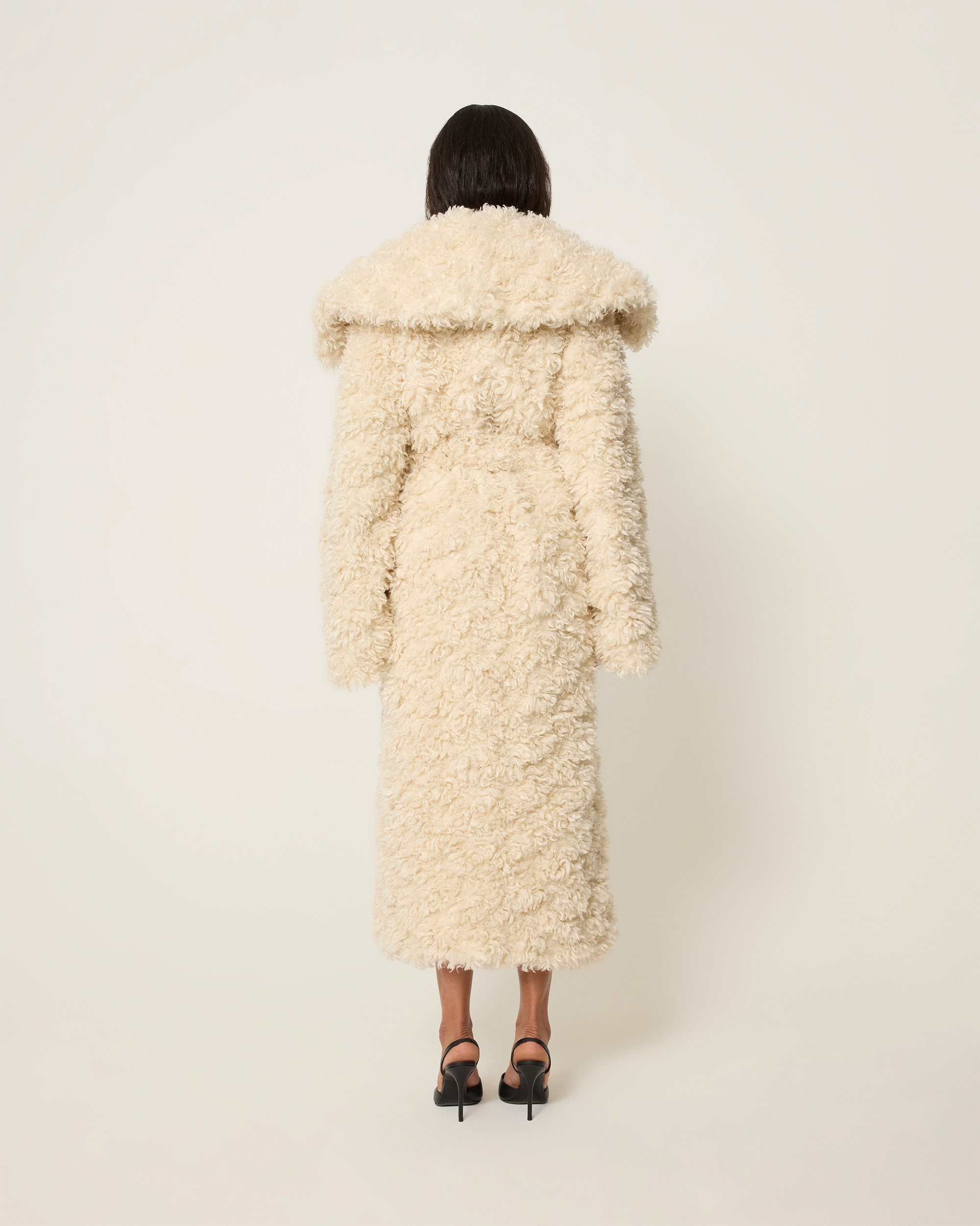 Shaggy Faux Fur Oversized Coat | Cream