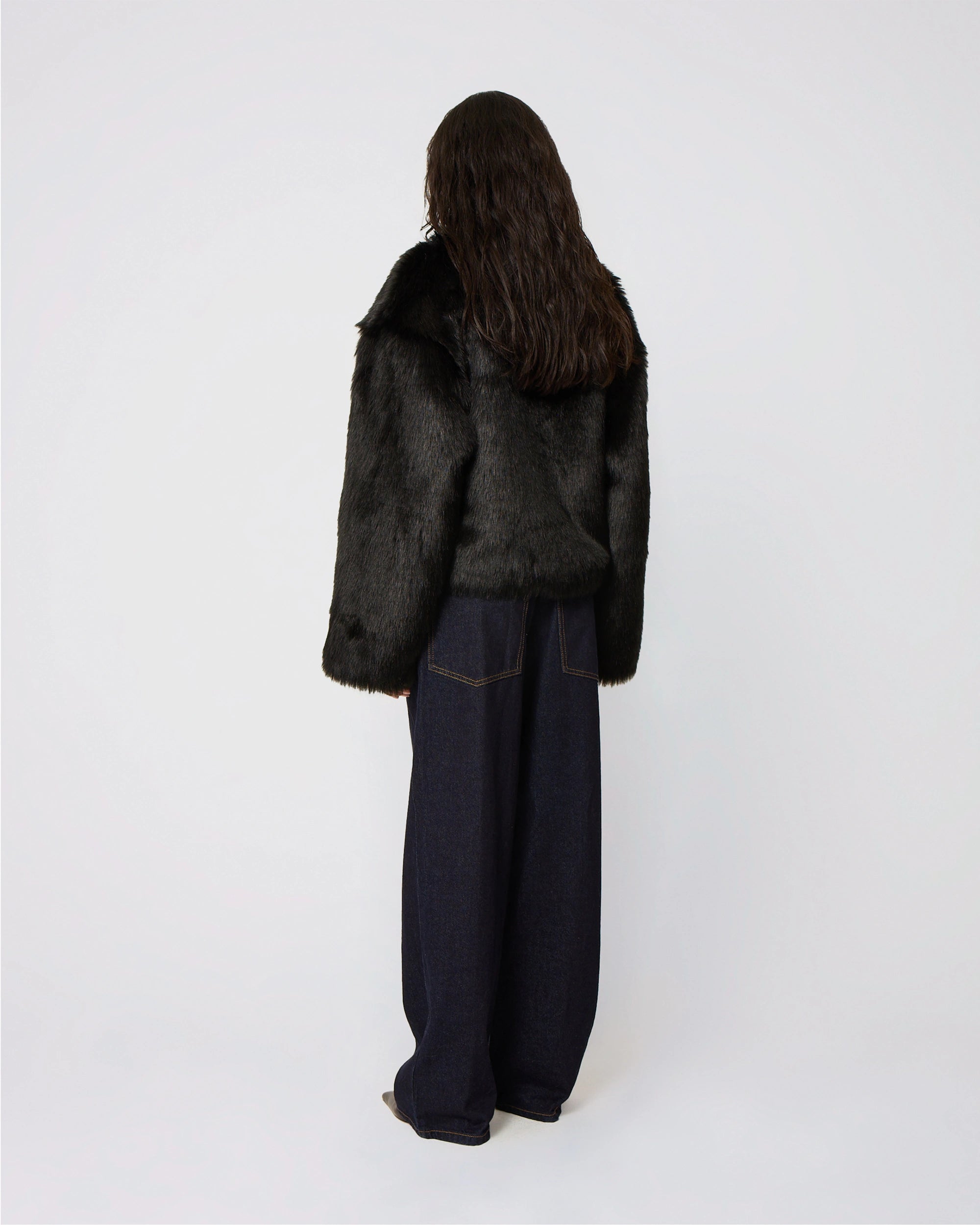 Faux Fur Jacket | Black