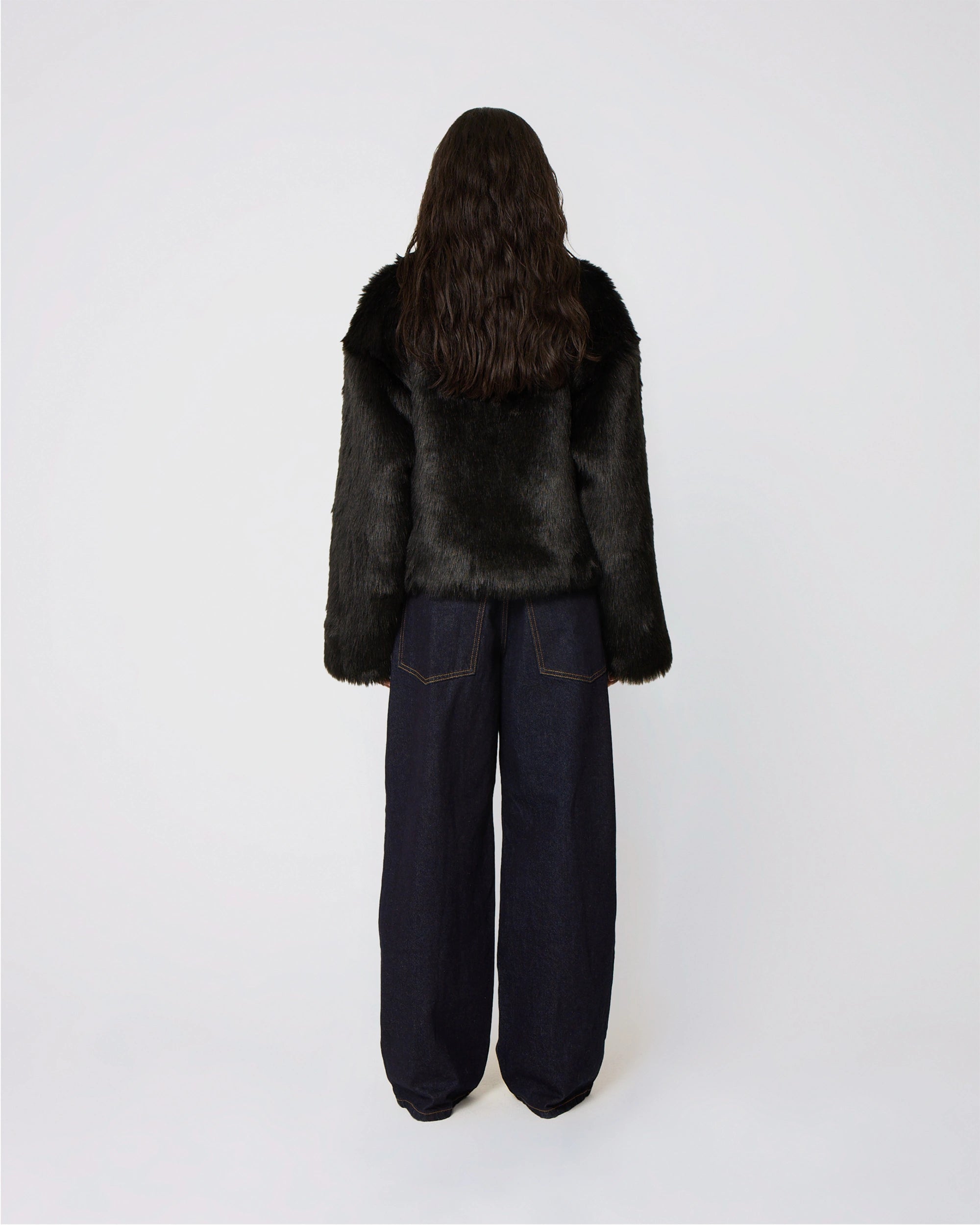 Faux Fur Jacket | Black