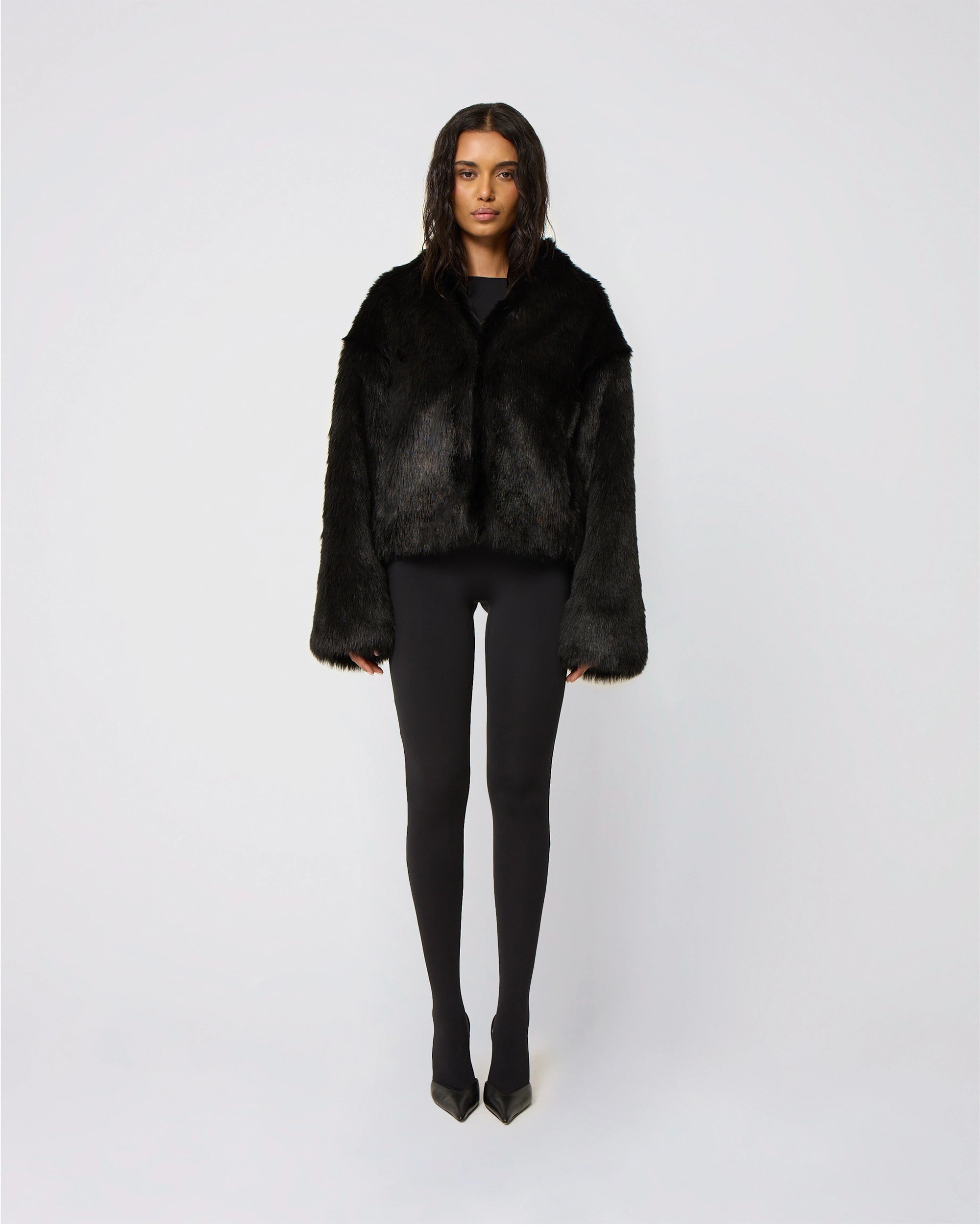 Faux Fur Jacket | Black