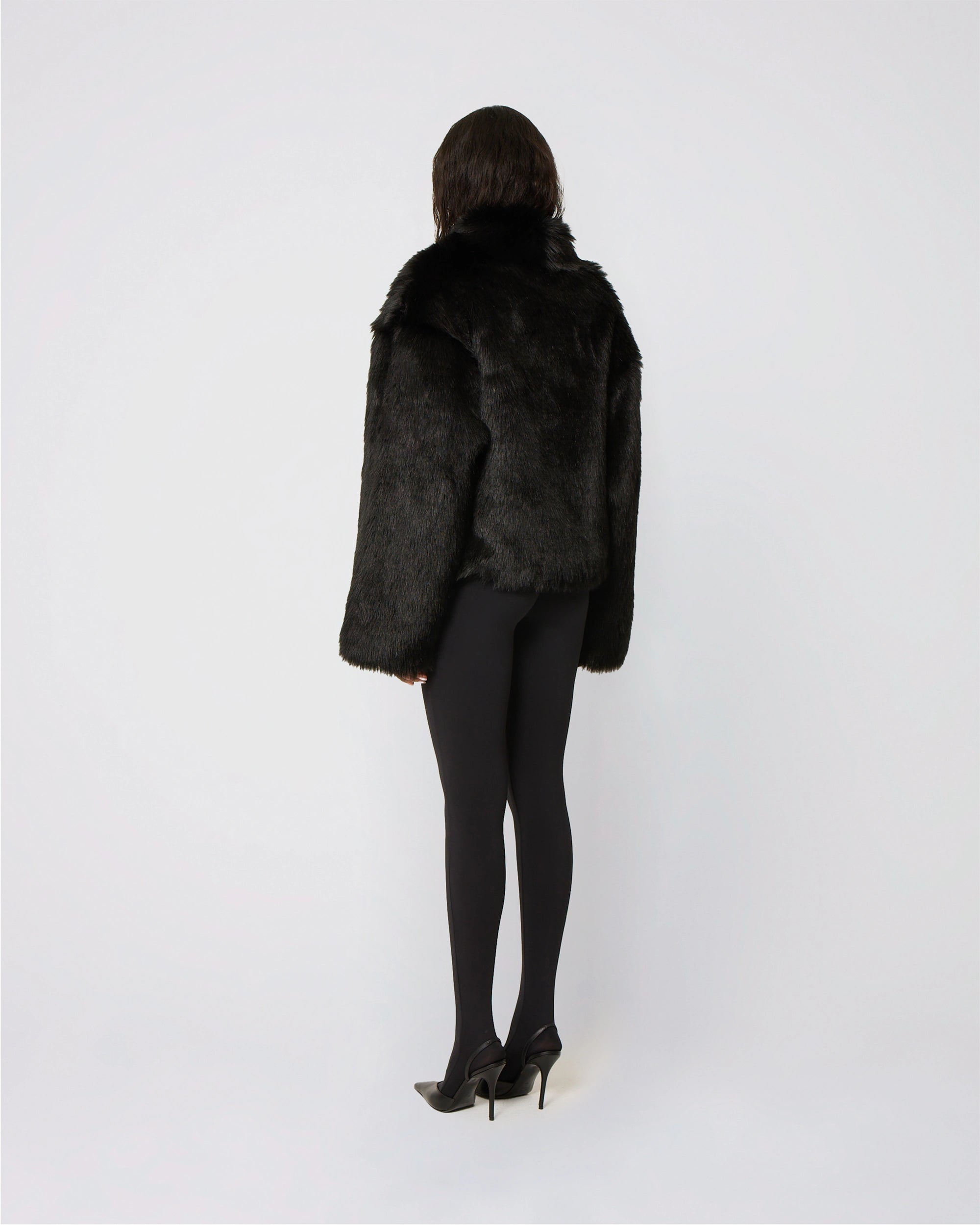 Faux Fur Jacket | Black