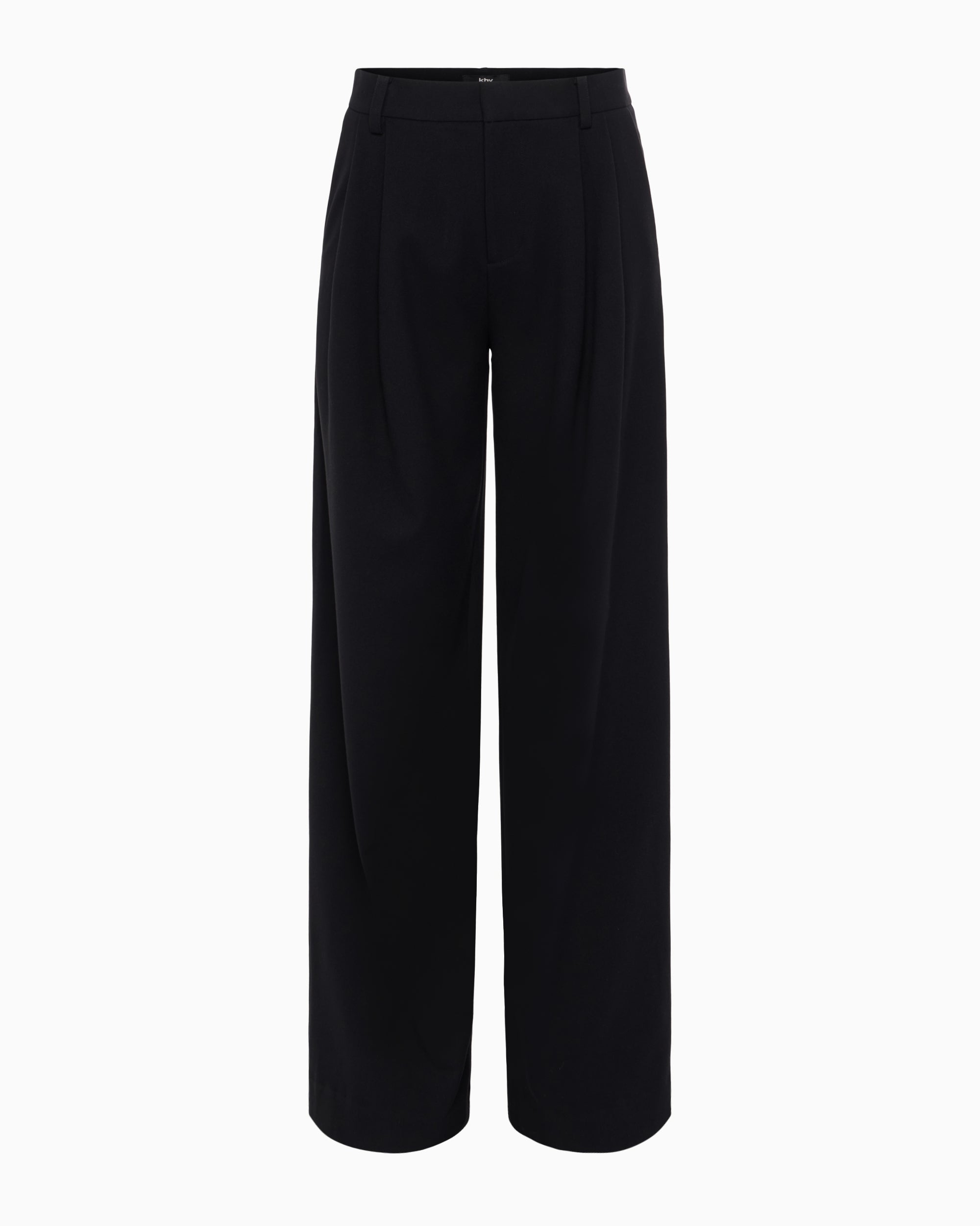 Pleated Wide Leg Trouser | Black