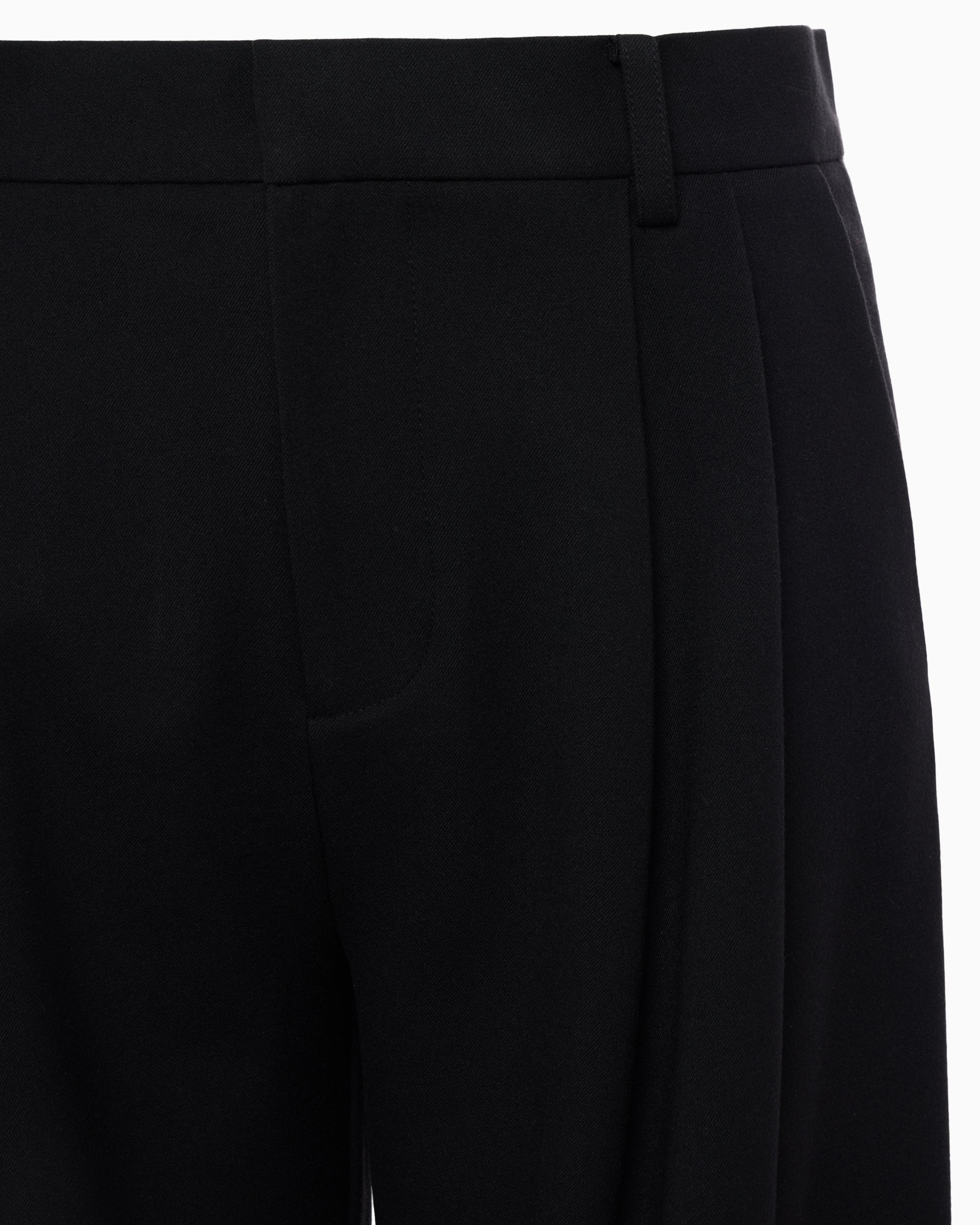 Pleated Wide Leg Trouser | Black