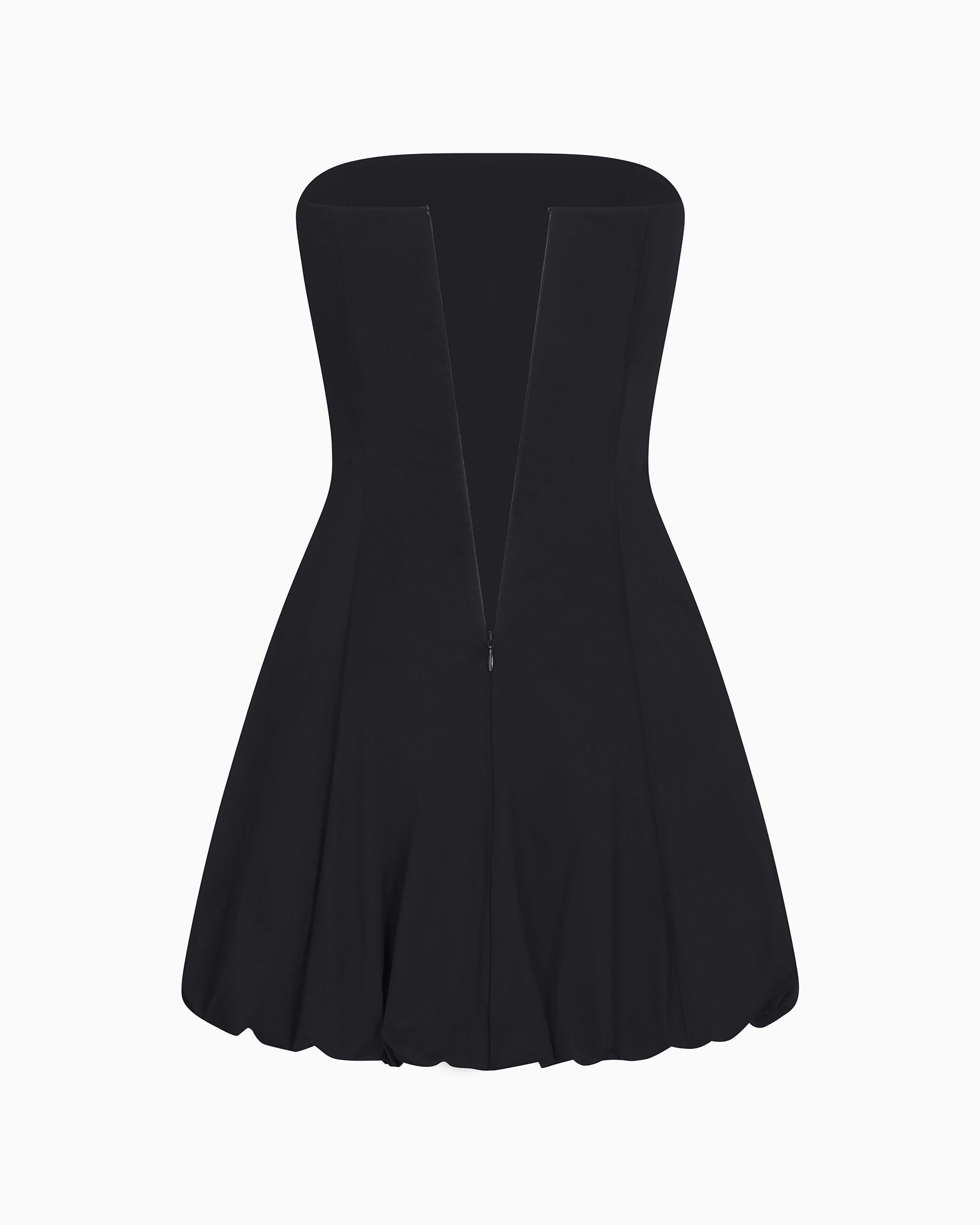 Poplin Bubble Mini Dress | Black