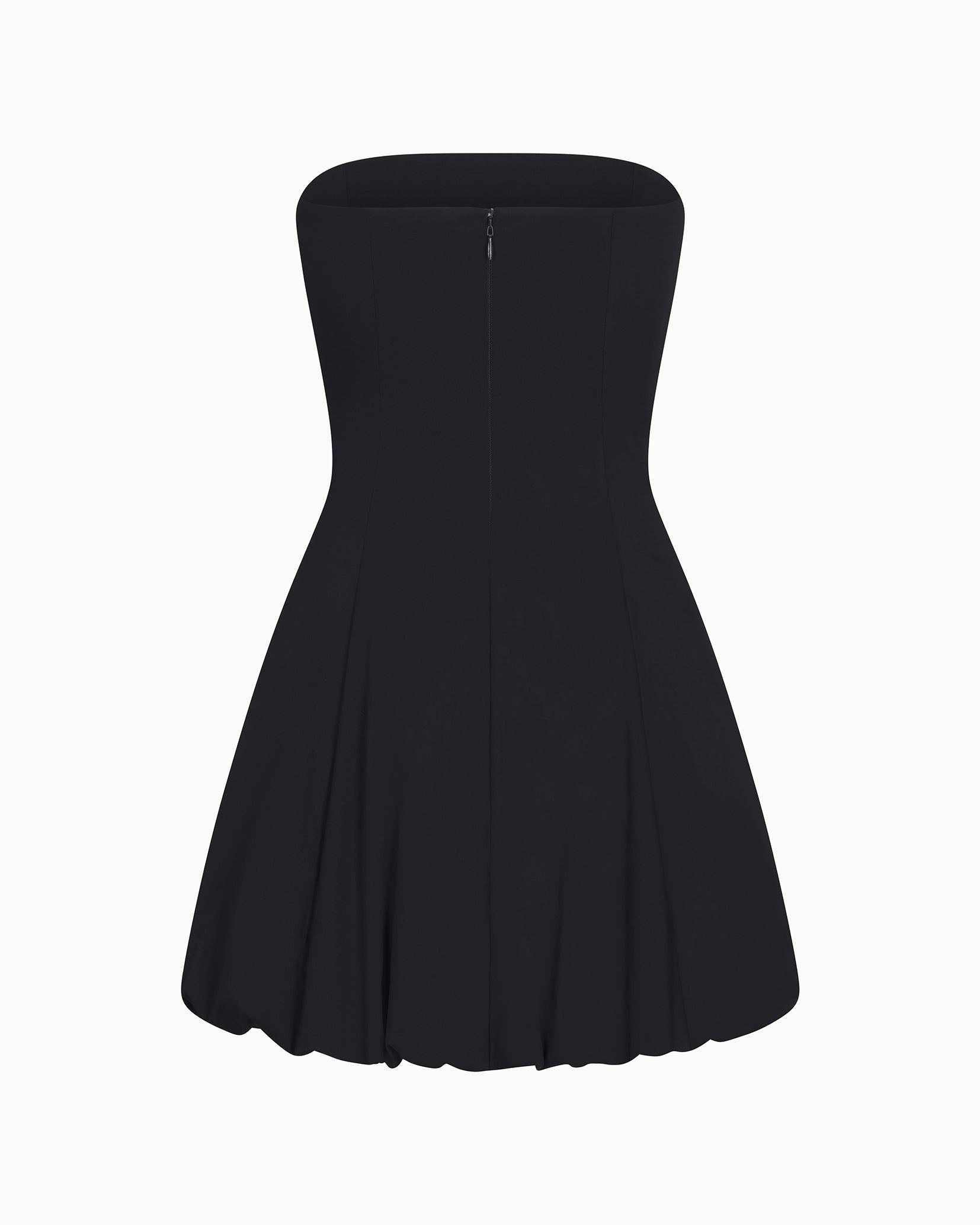 Poplin Bubble Mini Dress | Black