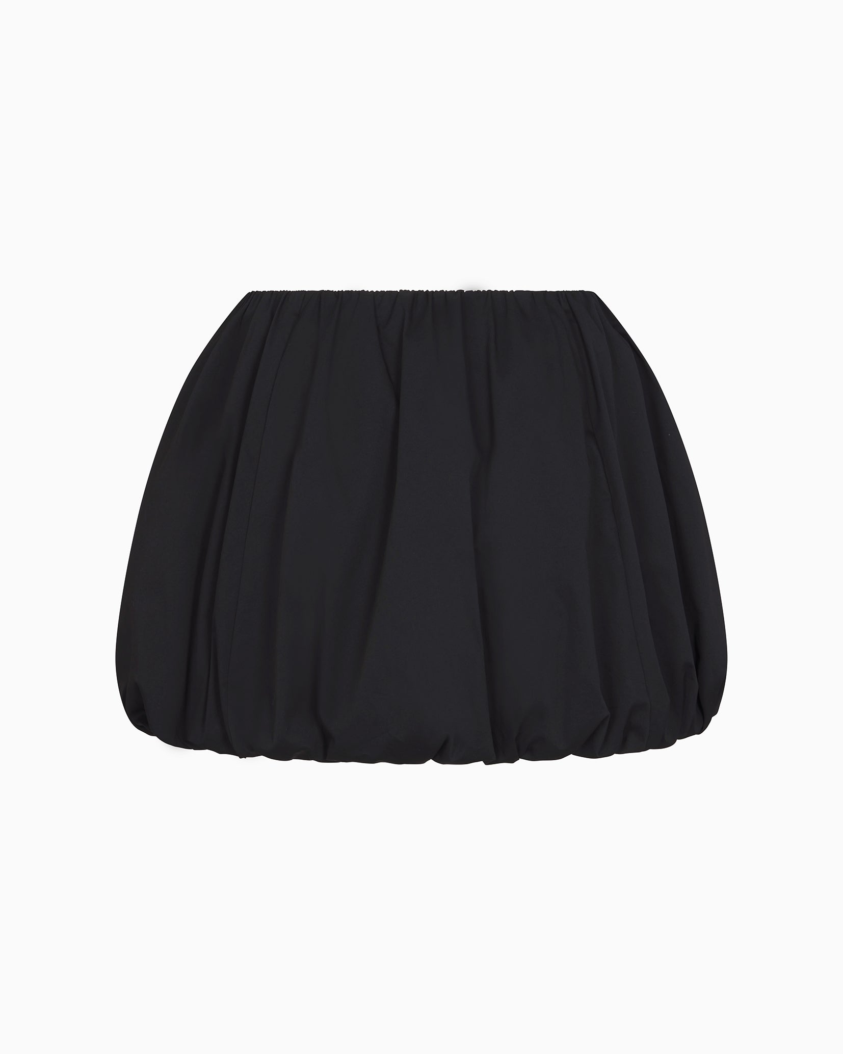 Poplin Bubble Mini Skirt | Black