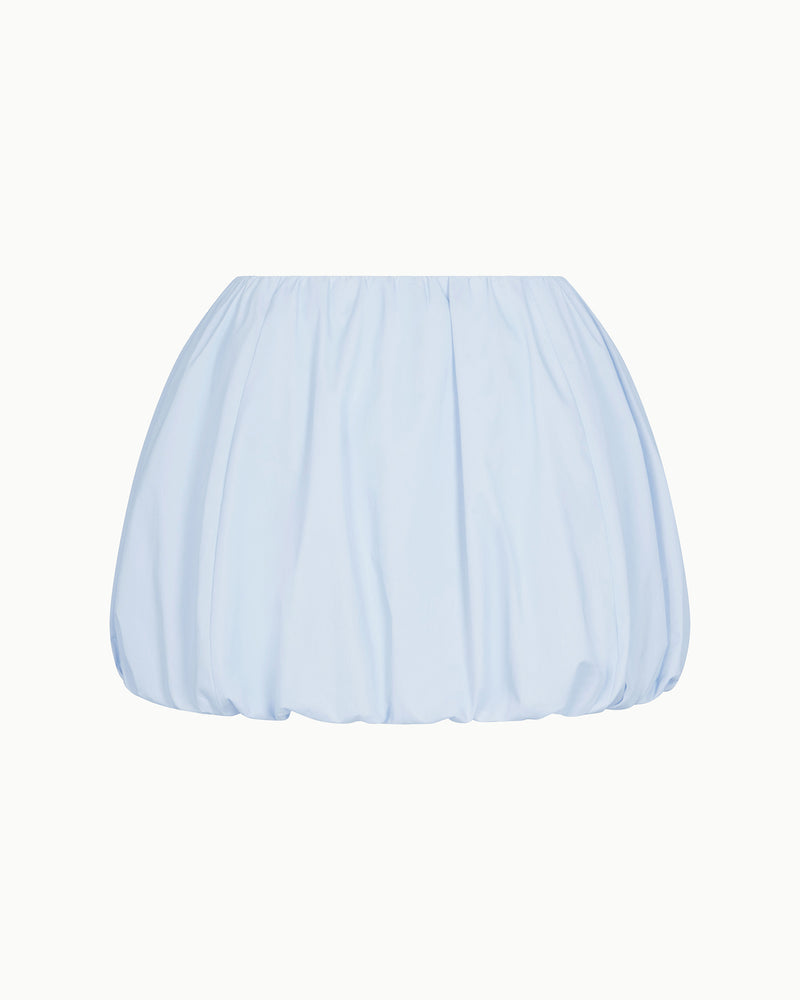 Poplin Bubble Mini Skirt | Ice Blue