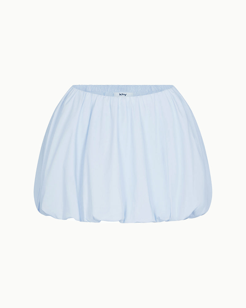 Poplin Bubble Mini Skirt | Ice Blue