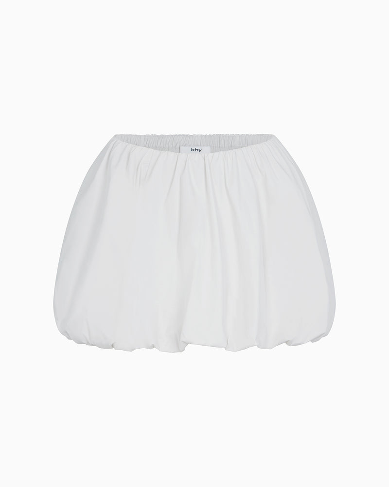 Poplin Bubble Mini Skirt | Light Grey