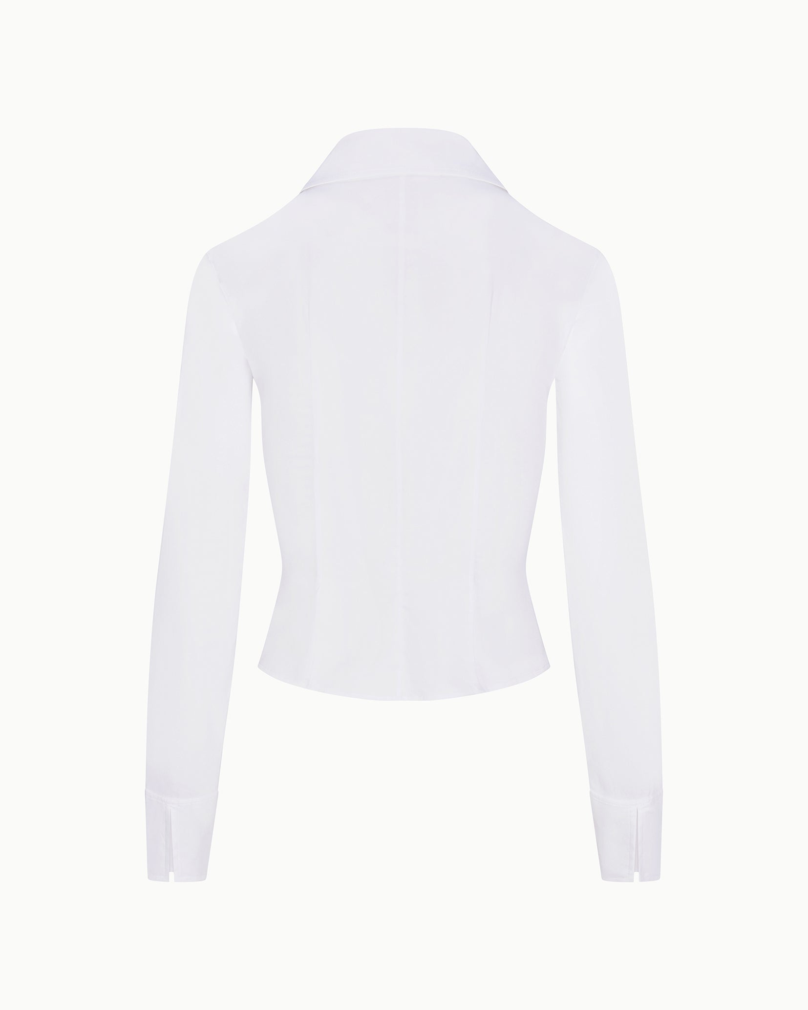 Poplin Collared Zip Shirt | White