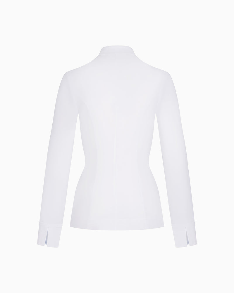 Poplin Long Zip Shirt | White