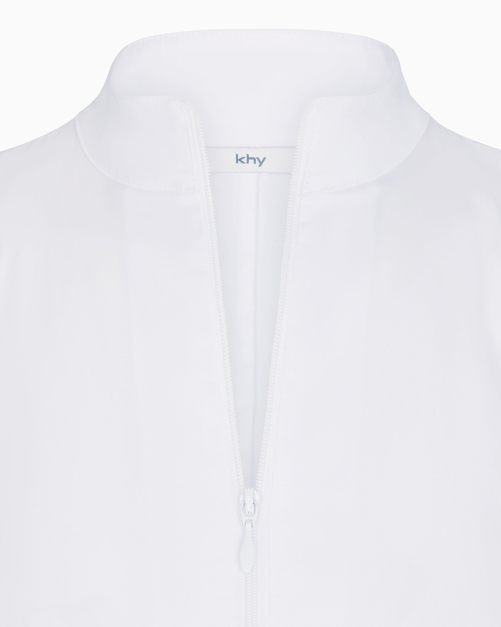 Poplin Long Zip Shirt | White