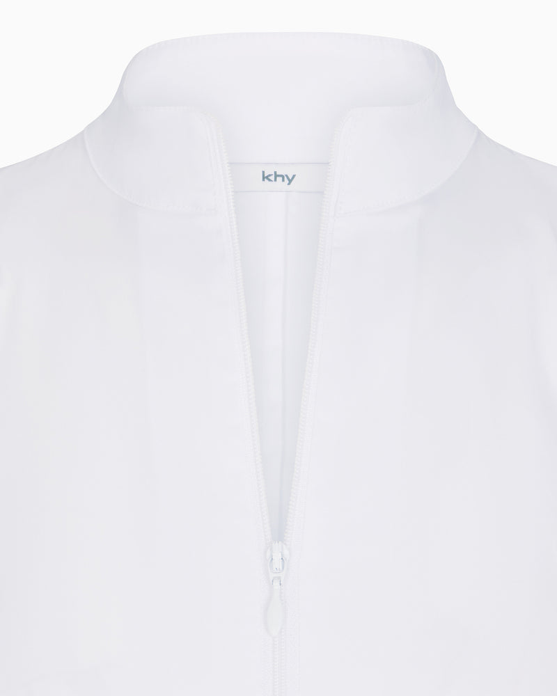 Poplin Long Zip Shirt | White