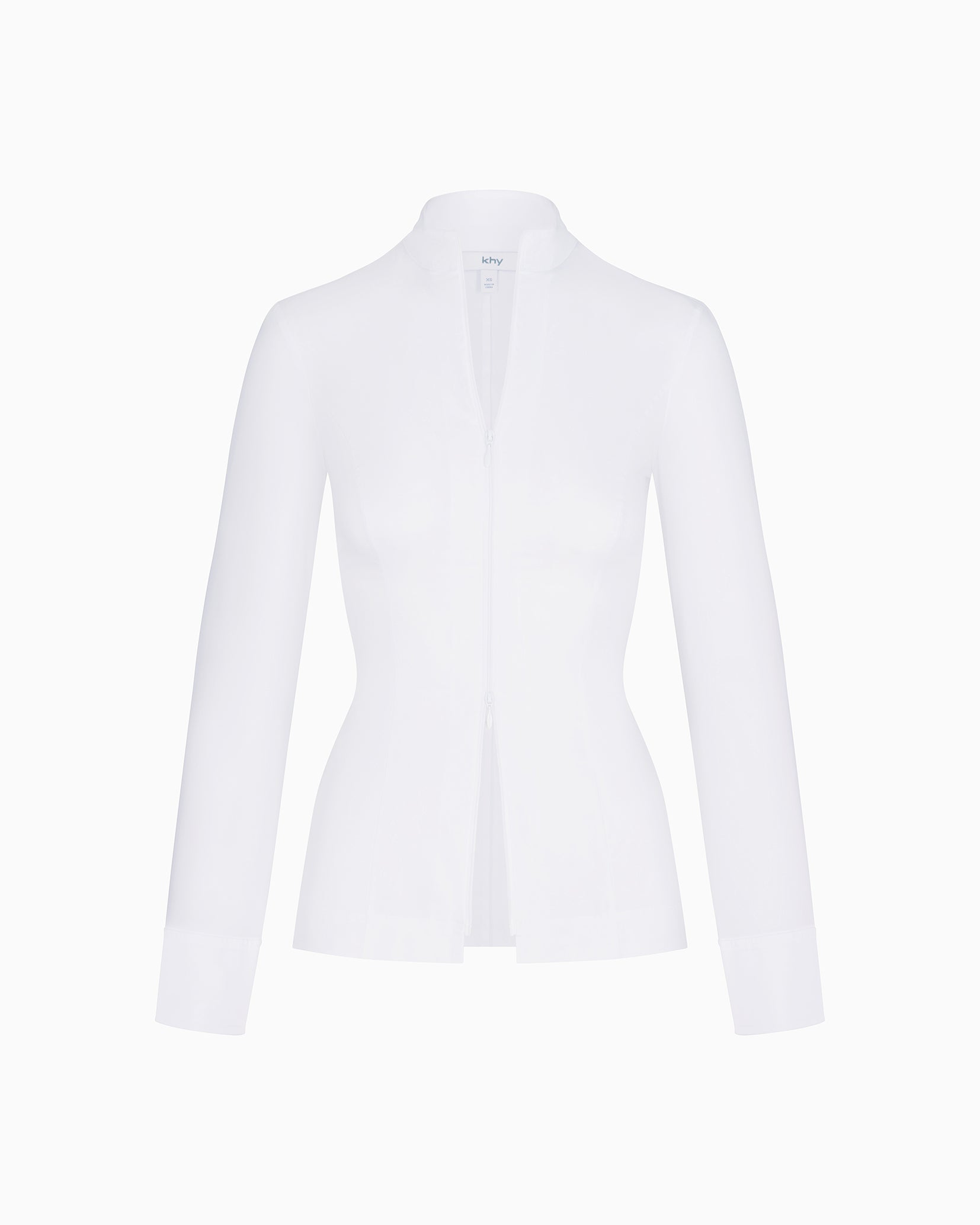 Poplin Long Zip Shirt | White